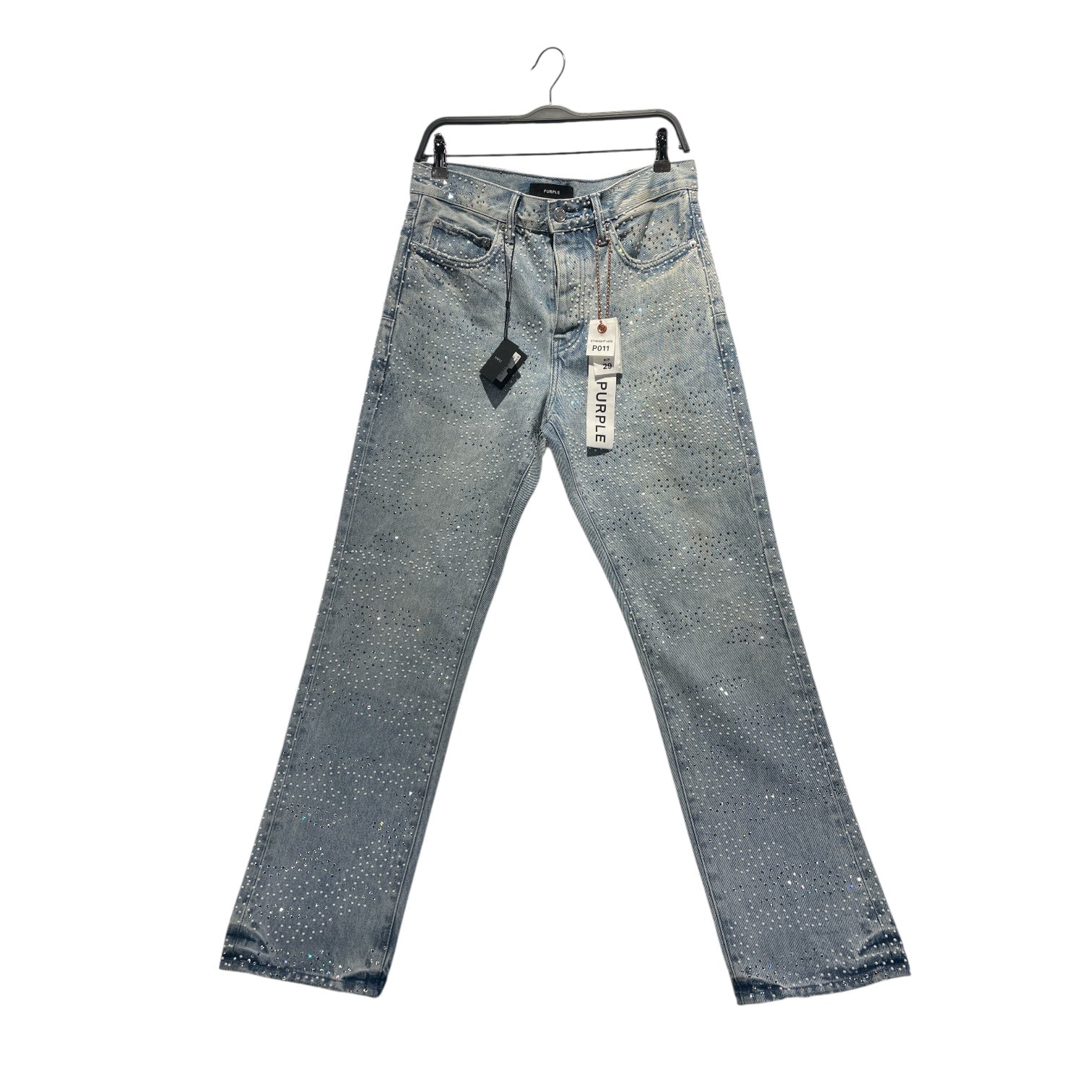 PURPLE BRAND/Straight Pants/29/Cotton/BLU/All Over Print/ view 1