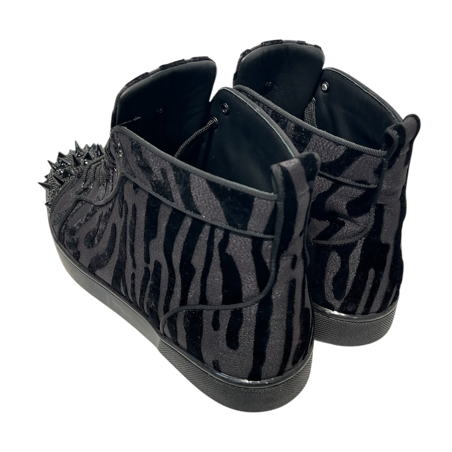 Christian Louboutin/Hi-Sneakers/EU 45/Animal Pattern/BLK/Zebra print spikes view 2