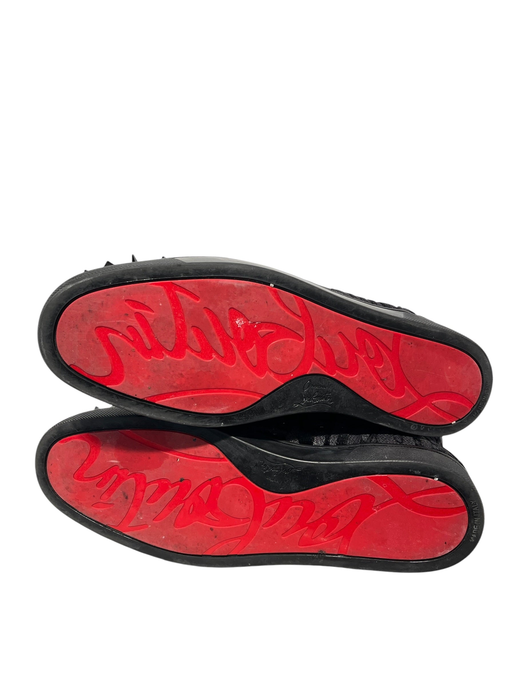 Christian Louboutin/Hi-Sneakers/EU 45/Animal Pattern/BLK/Zebra print spikes view 4