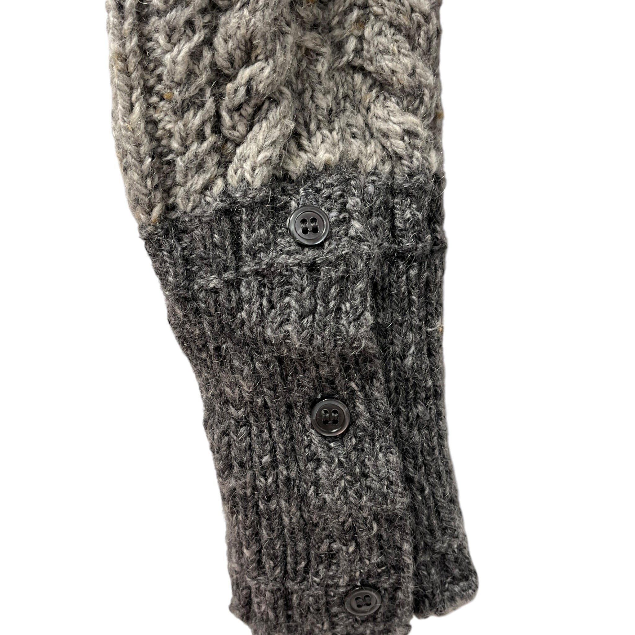 THOM BROWNE. NEW YORK/Cardigan/3/Wool/GRY/2 tone pockets side buttons view 4
