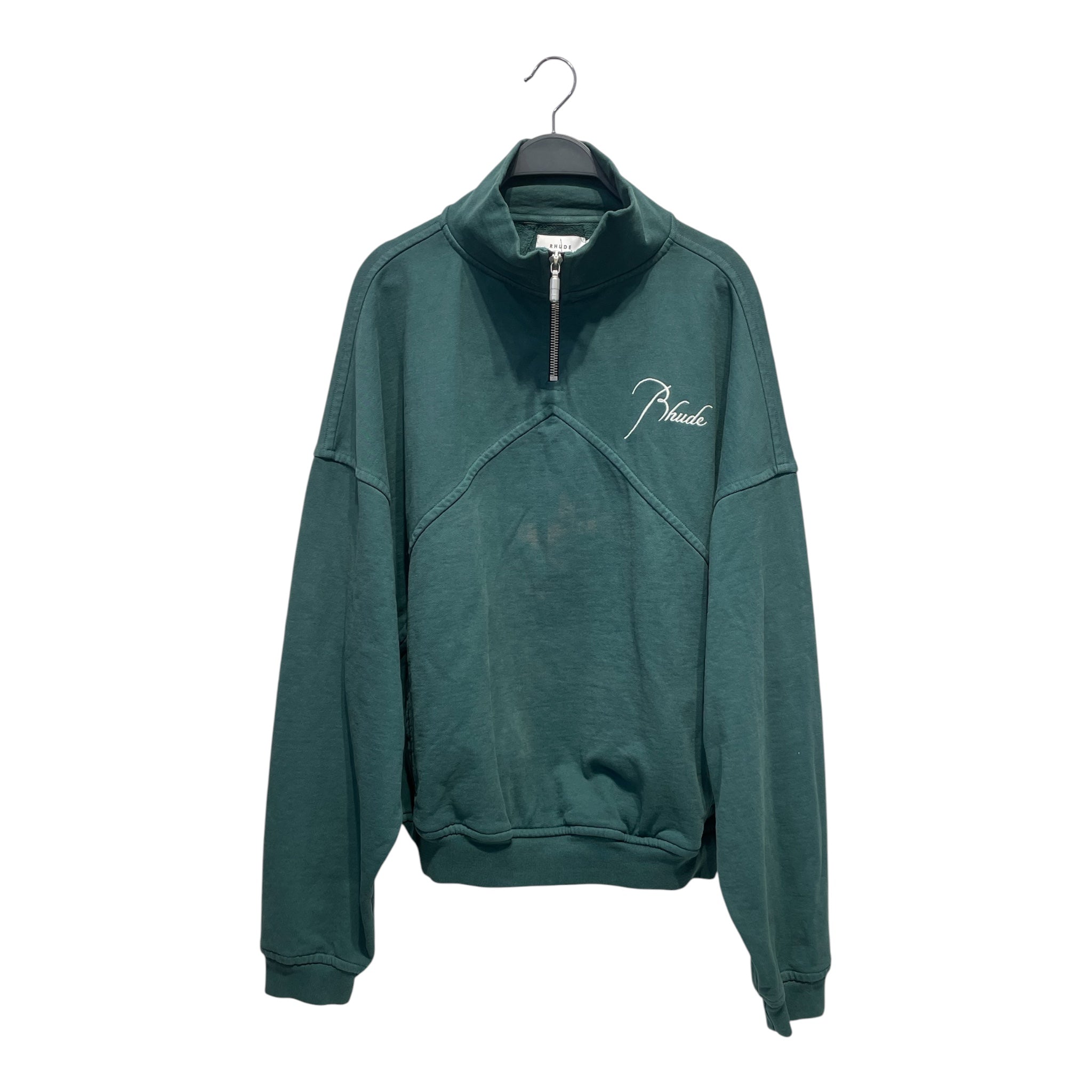 RHUDE/Sweatshirt/S/Cotton/GRN/1/4 ZIP SWEATSHIRT view 1