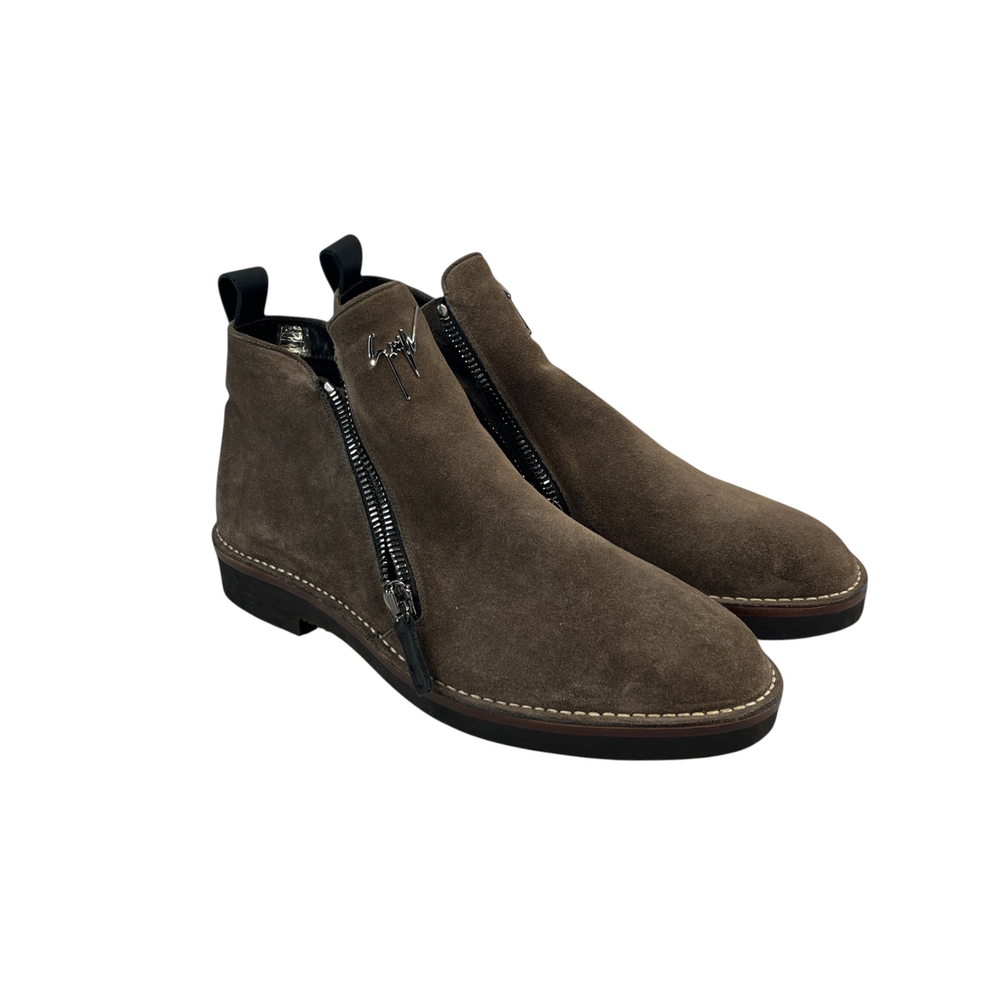 Giuseppe Zanotti/Dress Shoes/EU 43.5/Suede/BRW/U-Tip/chealsa boots view 1