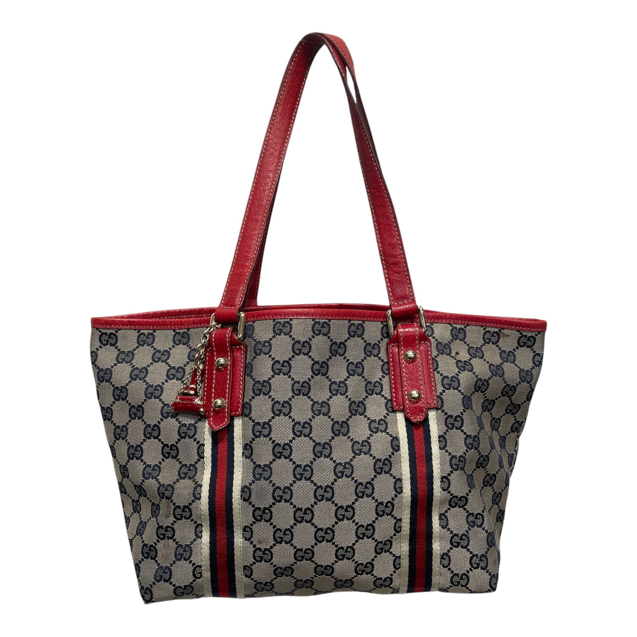 GUCCI/Hand Bag/Monogram/Cotton/NVY/joicoeur/red/purse&boot charm view 1