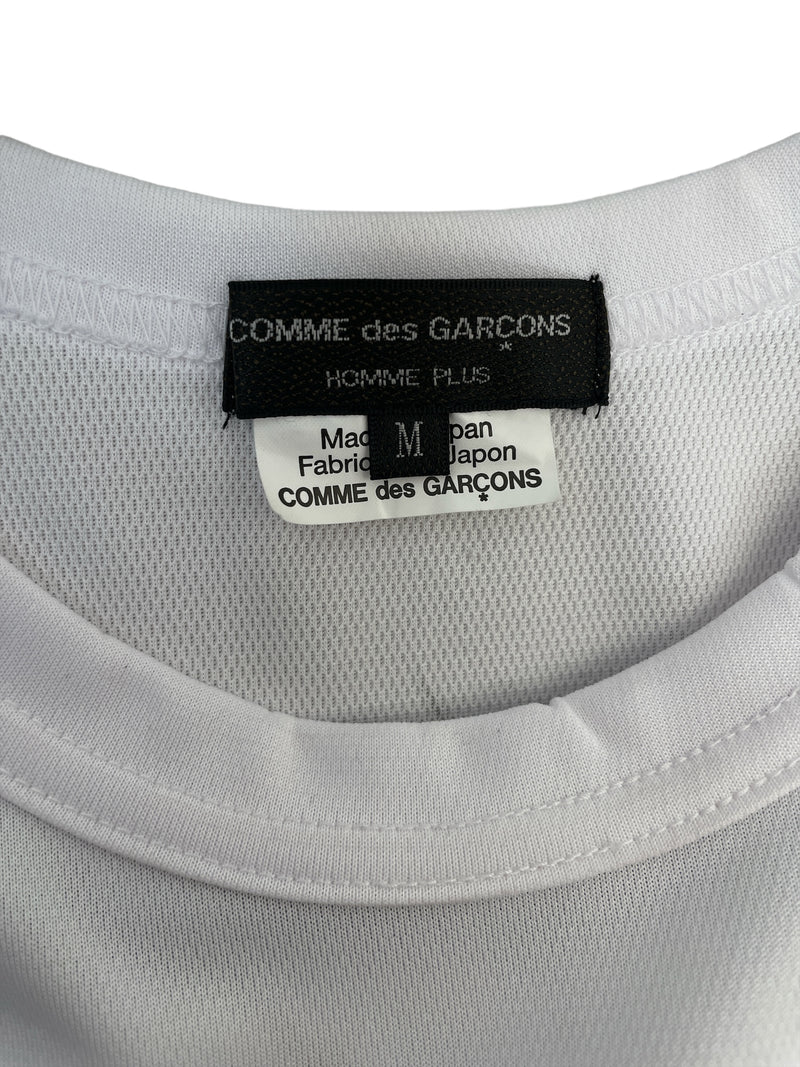 COMME des GARCONS HOMME PLUS/LS T-Shirt/M/White/Polyester/Graphic/PI-T016