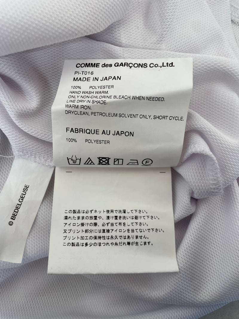 COMME des GARCONS HOMME PLUS/LS T-Shirt/M/White/Polyester/Graphic/PI-T016