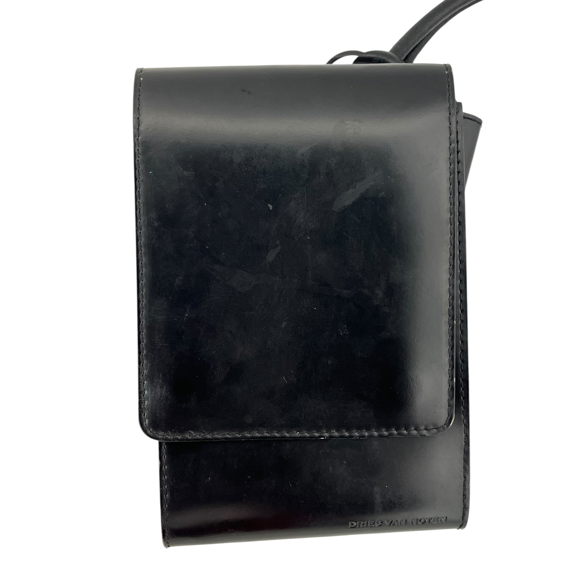 DRIES VAN NOTEN/Cross Body Bag/Leather/BLK/phone holder/ lanyard wallet view 5