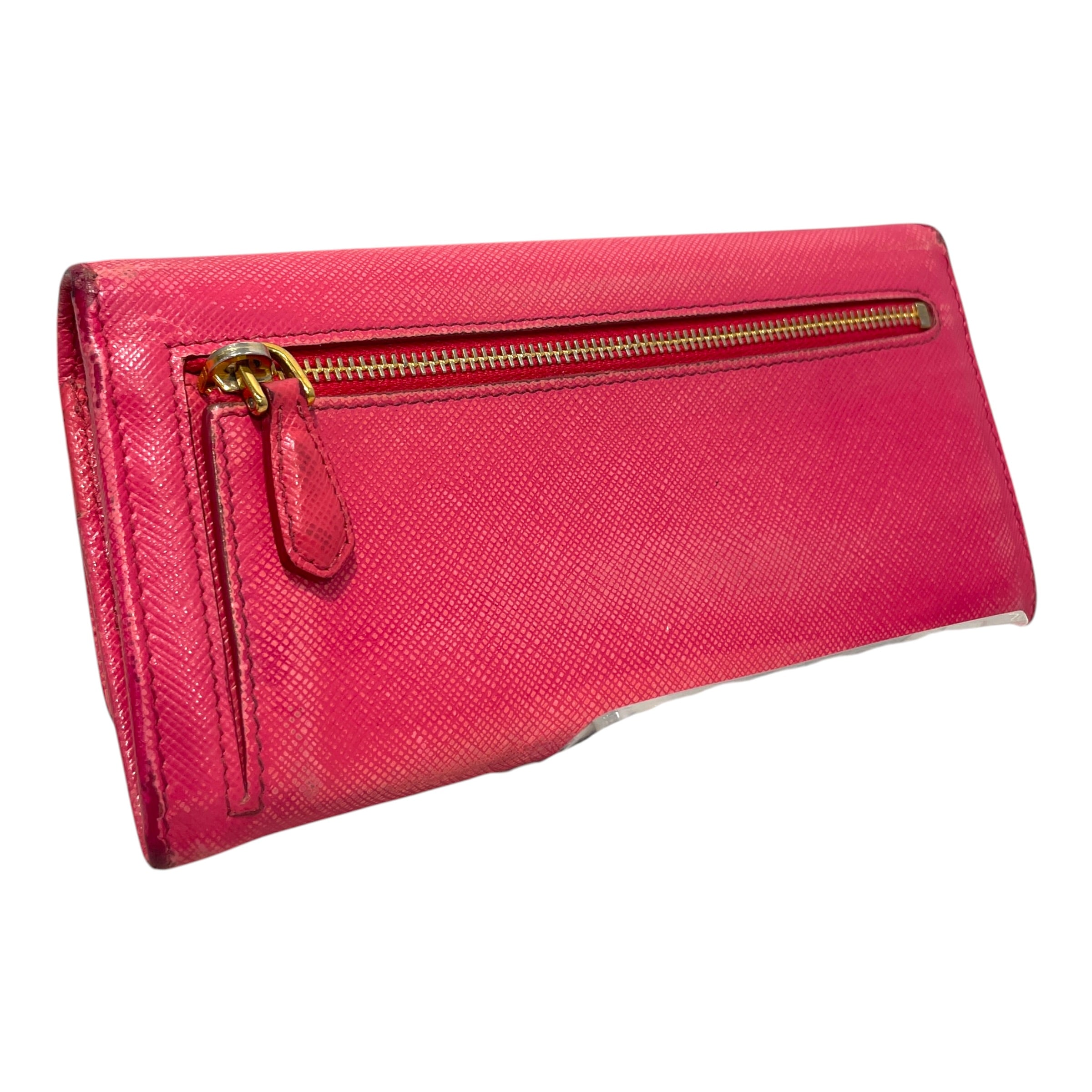 PRADA/Long Wallet/Leather/PNK/L's/Saffiano Leather Wallet view 2
