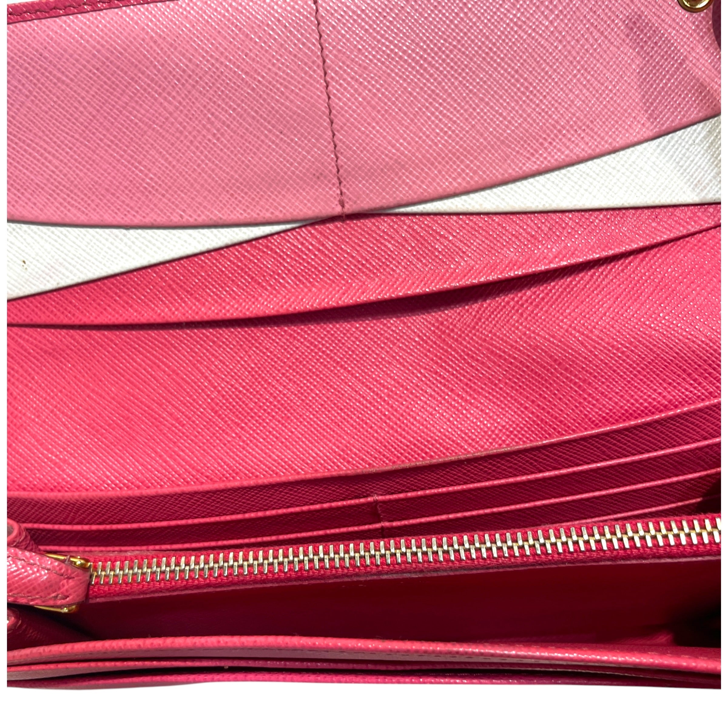 PRADA/Long Wallet/Leather/PNK/L's/Saffiano Leather Wallet view 3