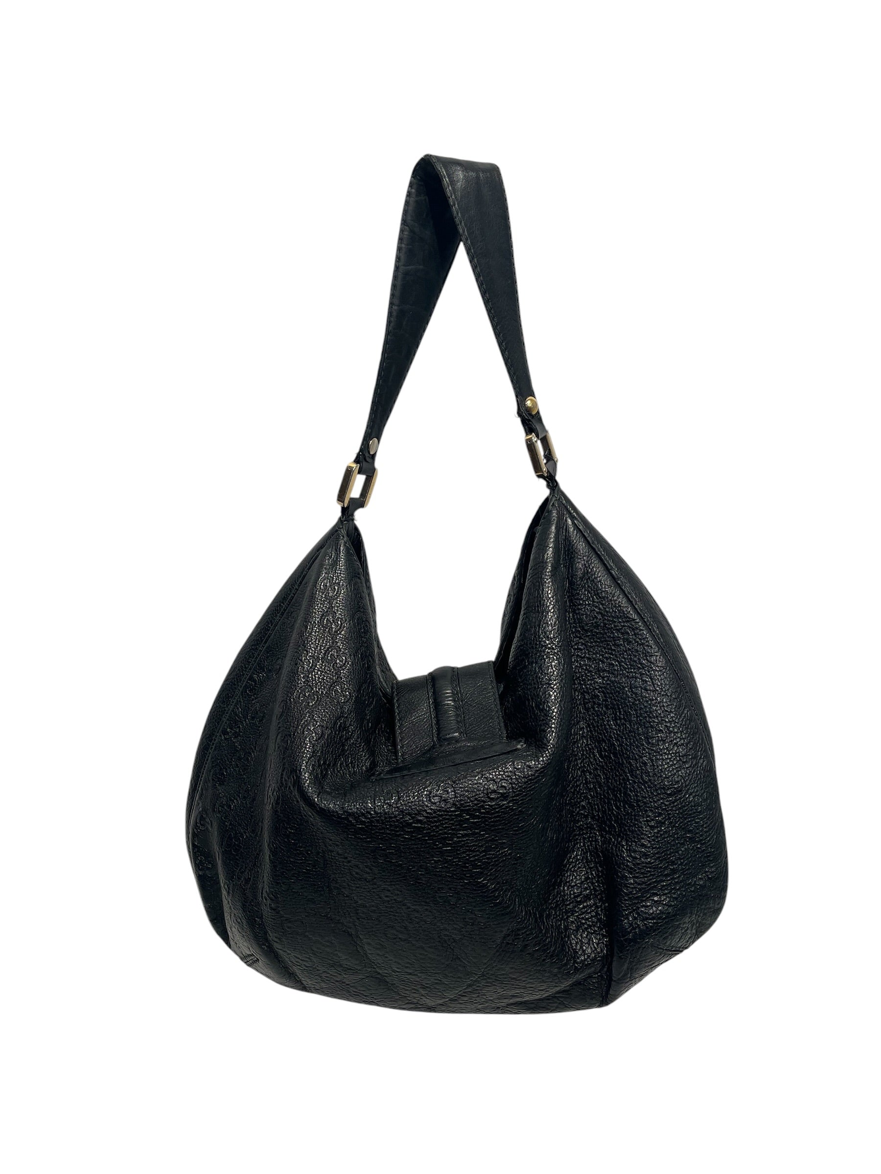 GUCCI/Bag/Leather/BLK/hobo gold detail view 3