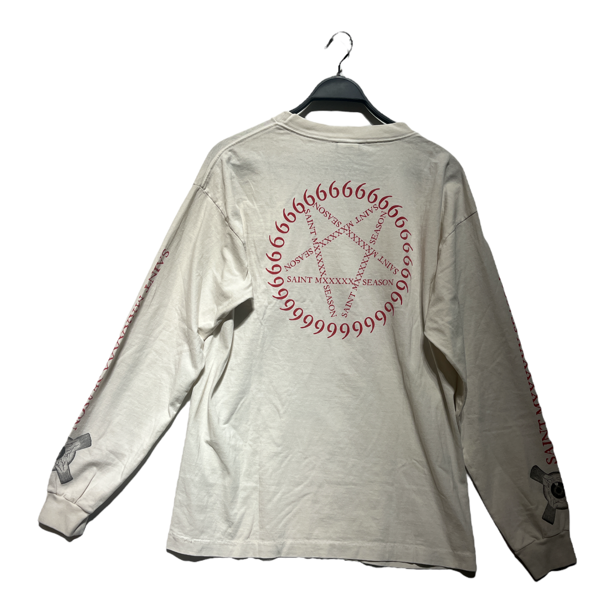 SAINT MICHAEL/LS T-Shirt/L/Cotton/WHT/EYEBALL view 2