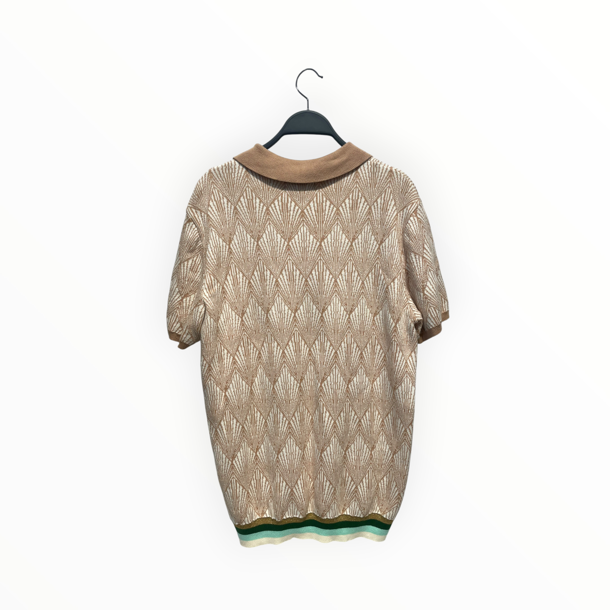 Mosaert/T-Shirt/4/Cotton/BEG/All Over Print/purple flower polo view 2