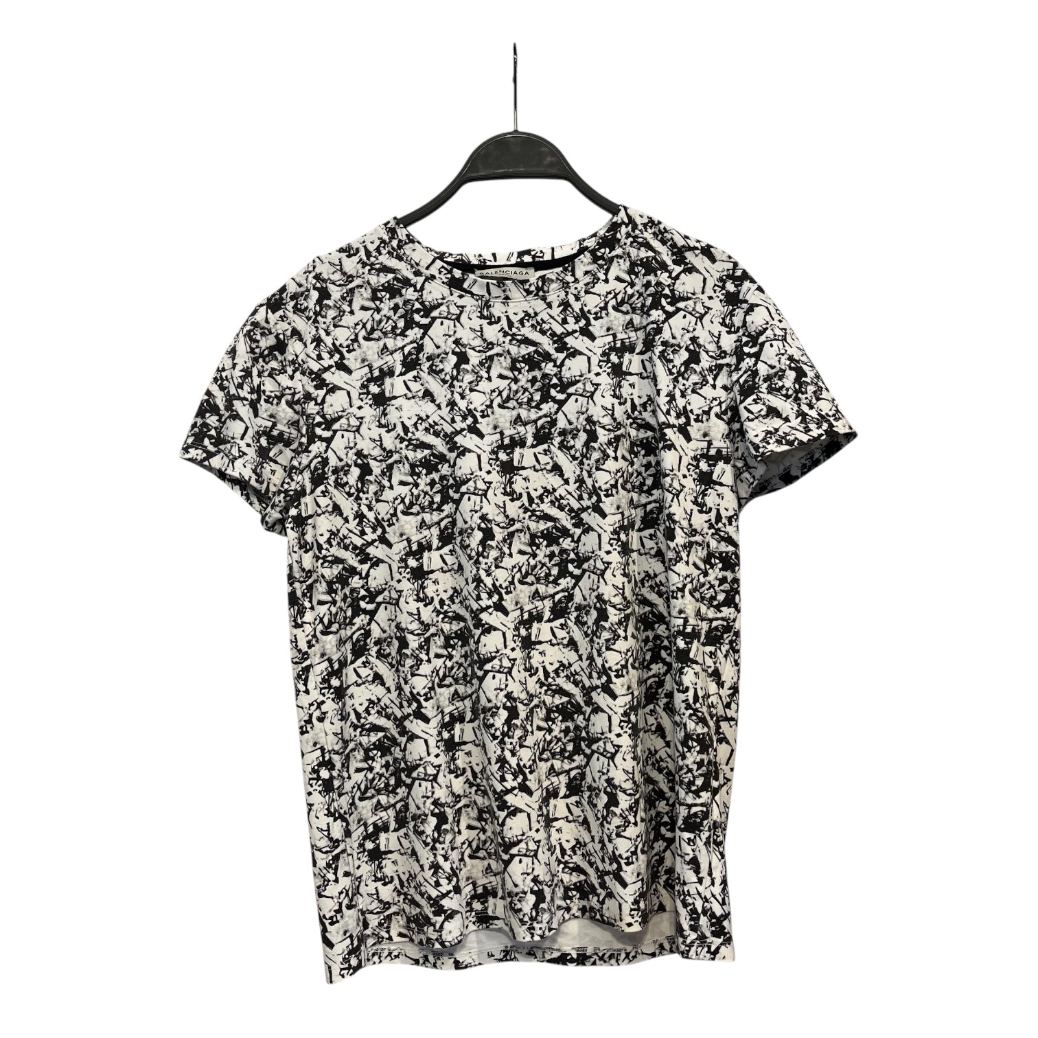 BALENCIAGA/T-Shirt/L/All Over Print/Cotton/MLT/b&w print view 1