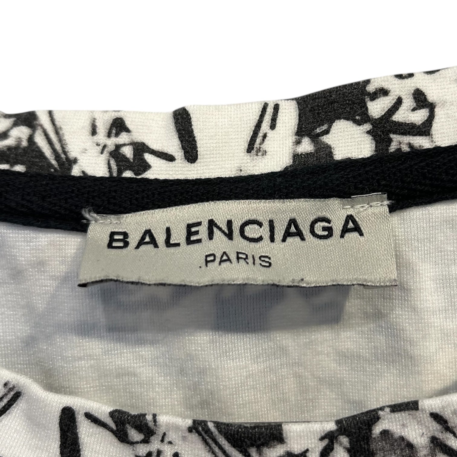 BALENCIAGA/T-Shirt/L/All Over Print/Cotton/MLT/b&w print view 3