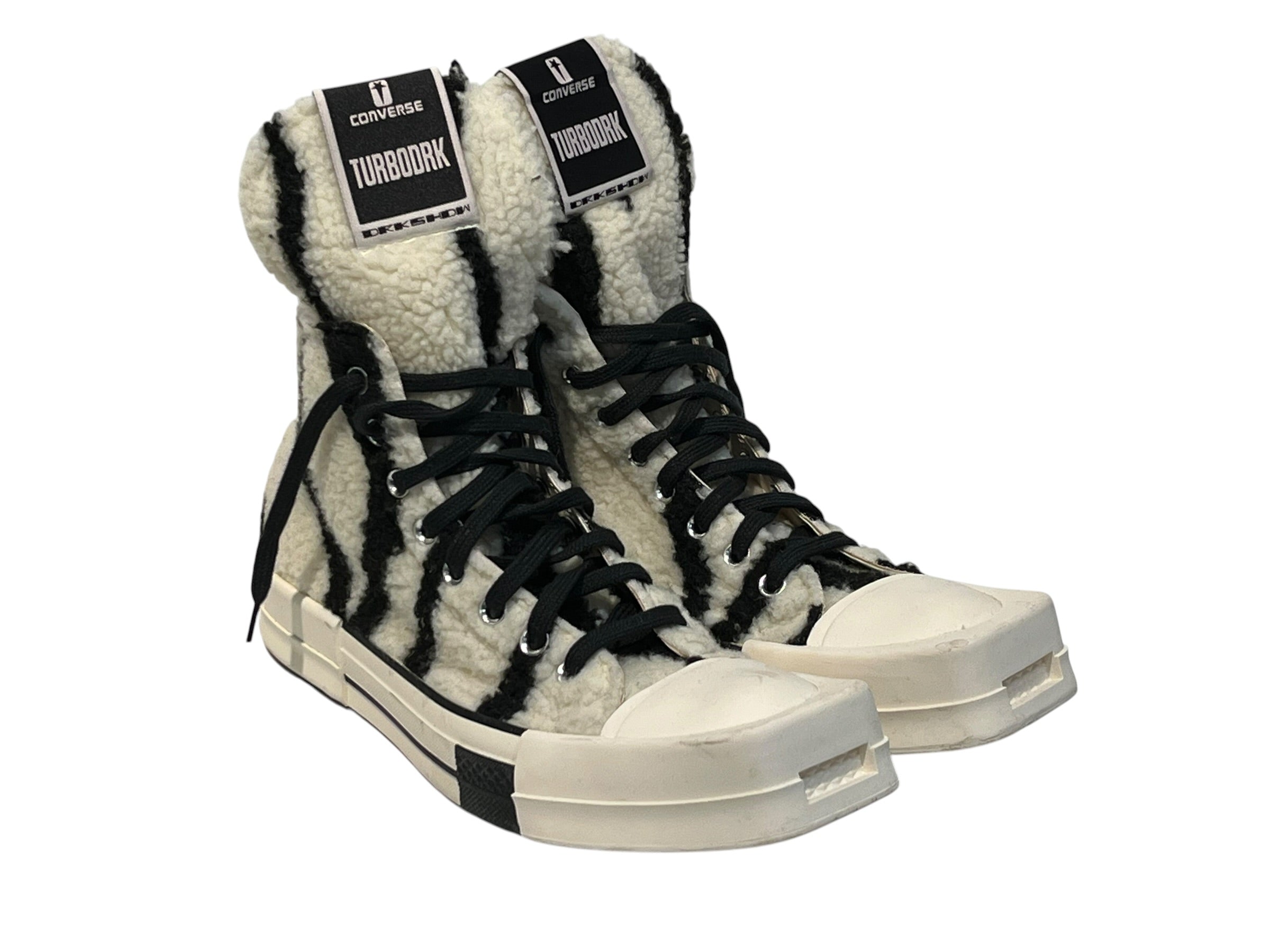 CONVERSE/RICK OWENS DRKSHDW/Hi-Sneakers/US 9/Animal Pattern/Fake Fur/WHT/ view 1