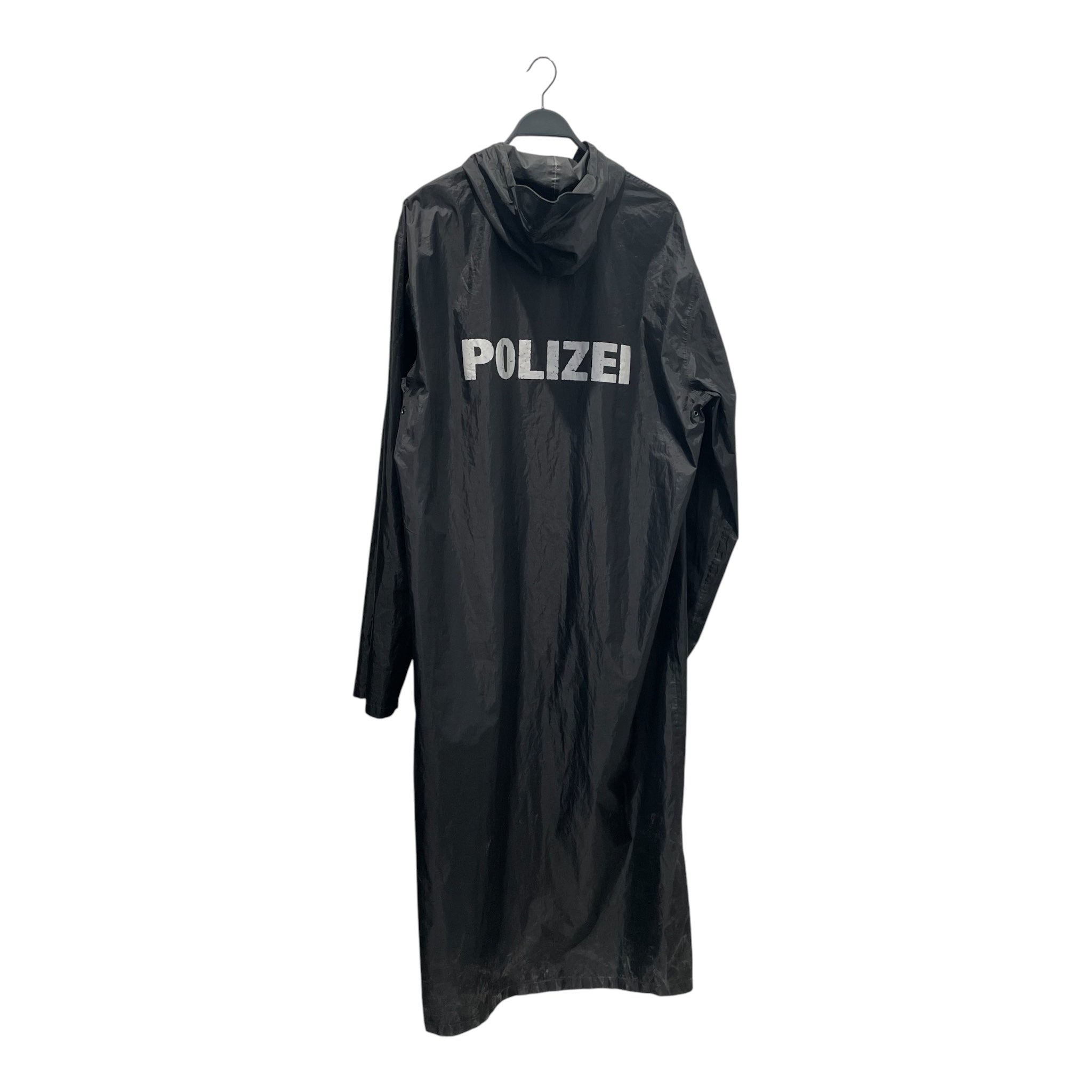 VETEMENTS/Trench Coat/Polyester/BLK/POLIZEI view 1