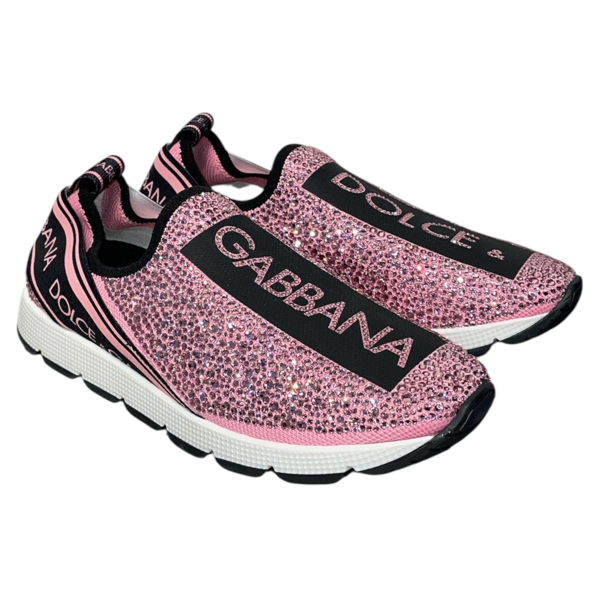 DOLCE&GABBANA/Low-Sneakers/US 4.5/Iridescent/Cotton/PNK/SORRENTO DIAMOND SHOES view 1