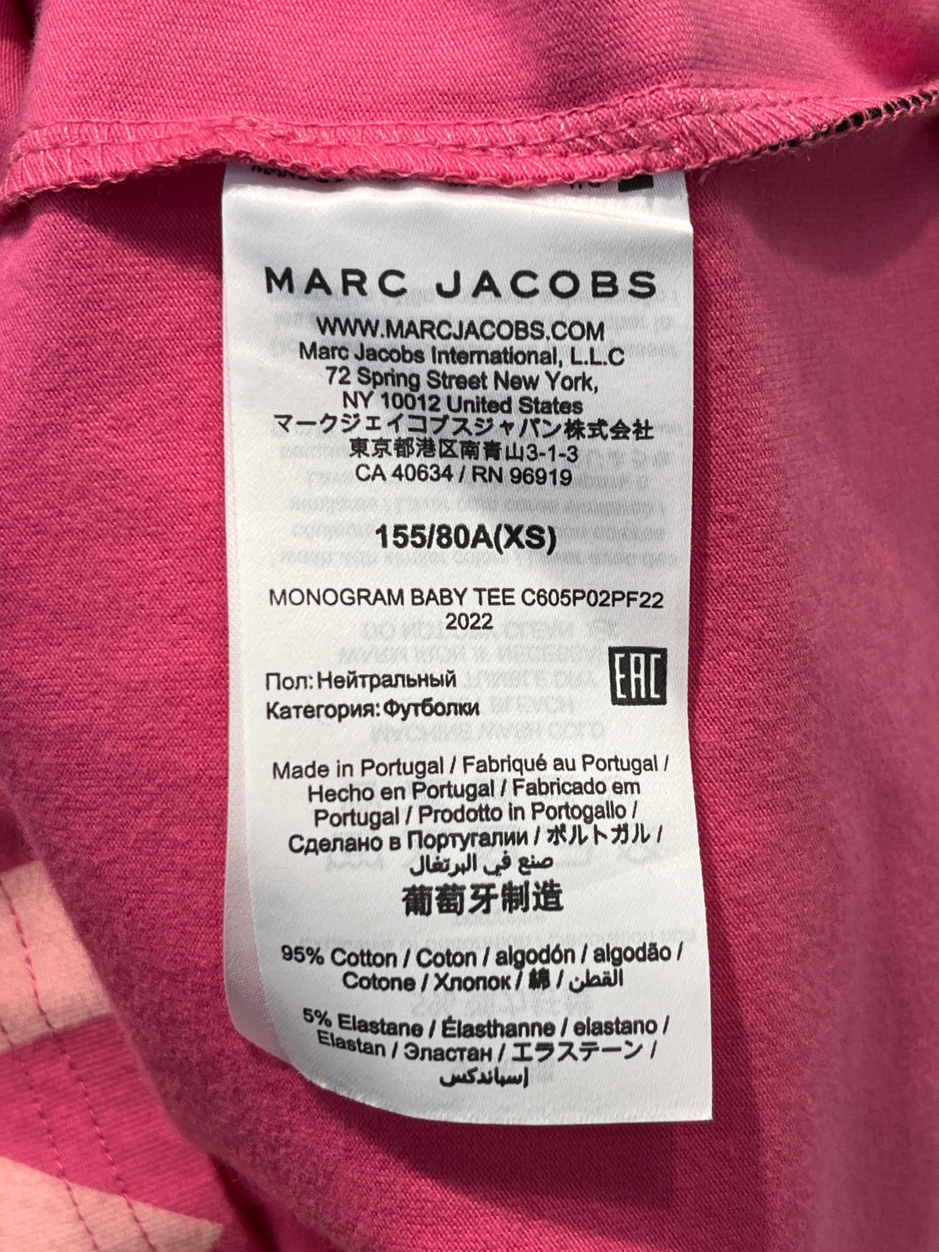 MARC JACOBS/T-Shirt/XS/Monogram/Cotton/PNK/TWO TONE PNK view 4