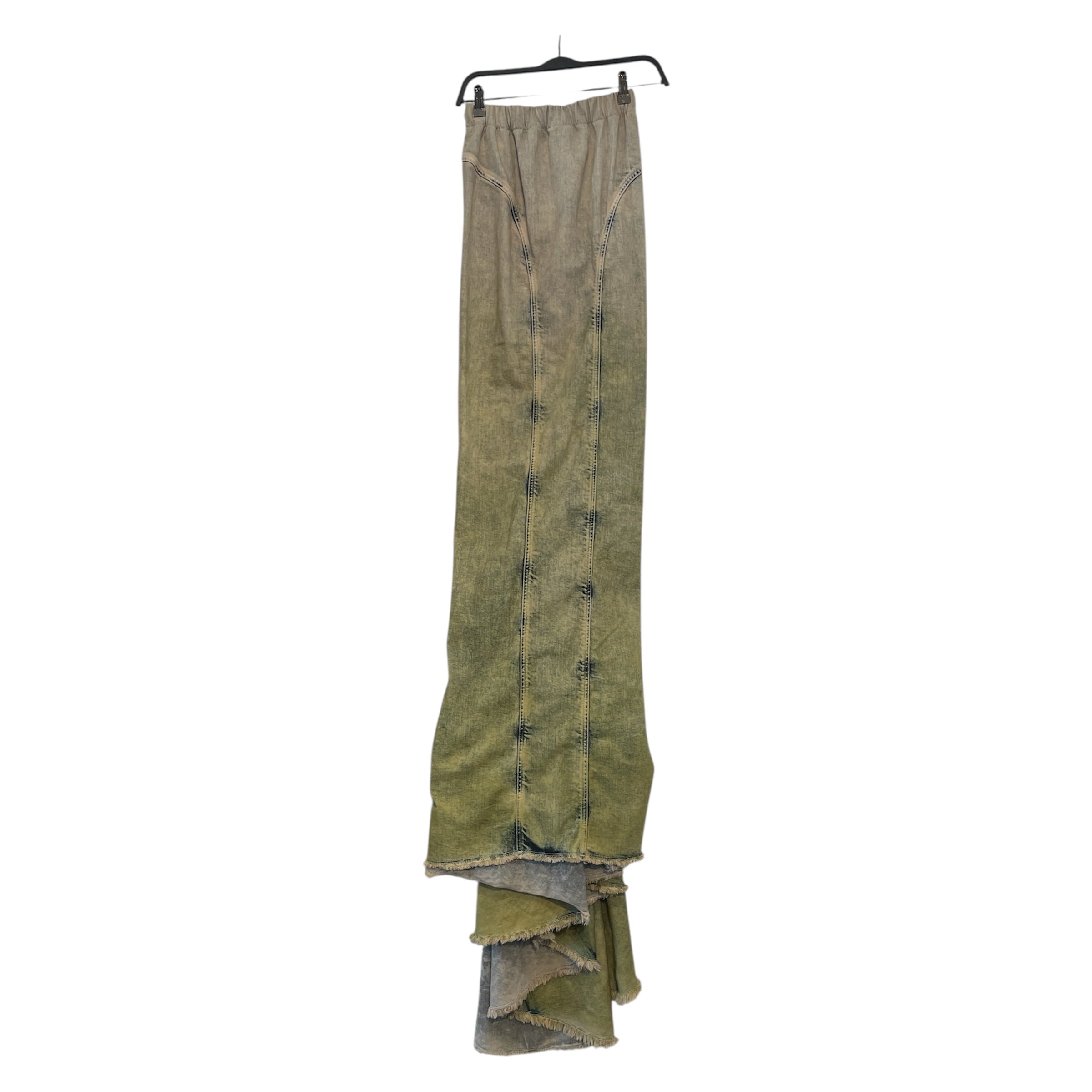 Rick Owens/MONCLER/Long Skirt/38/Denim/GRN/Al Skirt Acid Degrade view 1