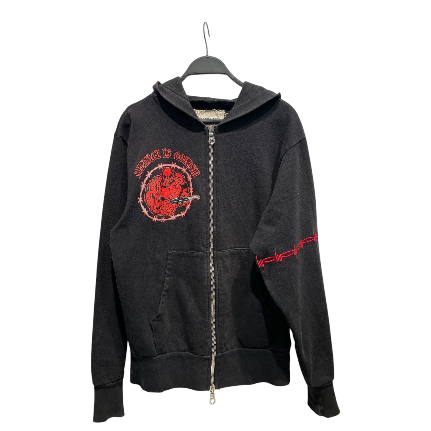 WARREN LOTAS/Zip Up Hoodie/S/Cotton/BLK/SS 2018 Gun Skull view 1