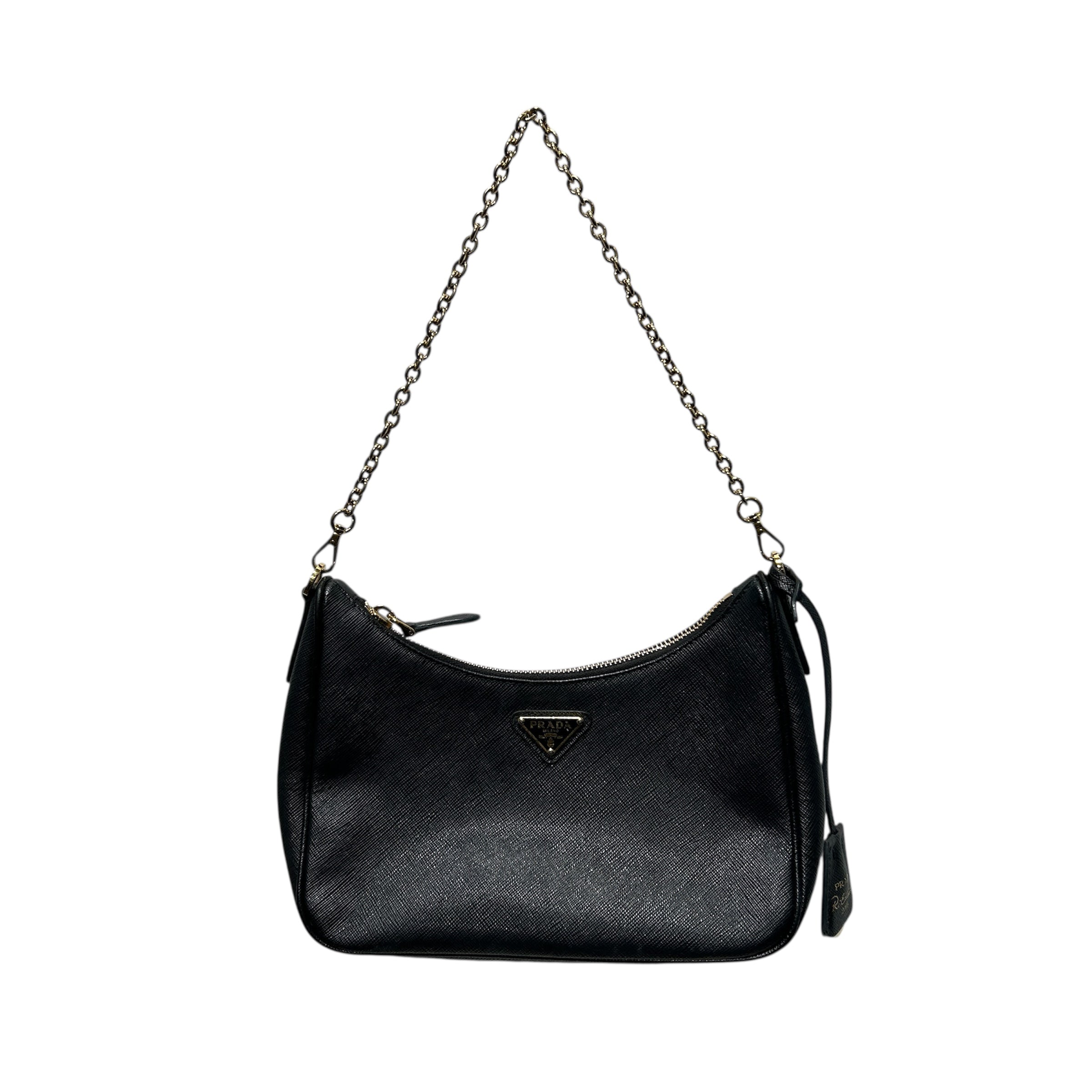 PRADA/Hand Bag/Leather/BLK/RE-EDITION 2005 GOLD CHAIN view 1