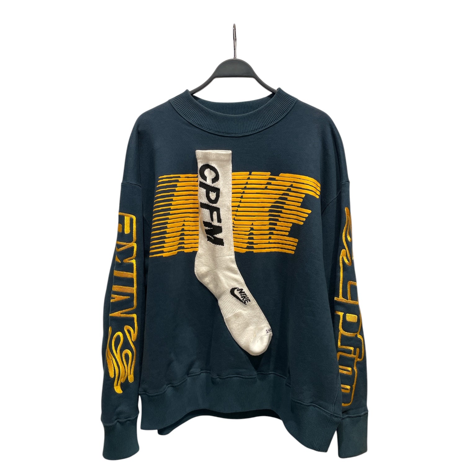 Cactus/NIKE/Sweatshirt/M/Cotton/NVY/Sock w/ yellow logo view 1