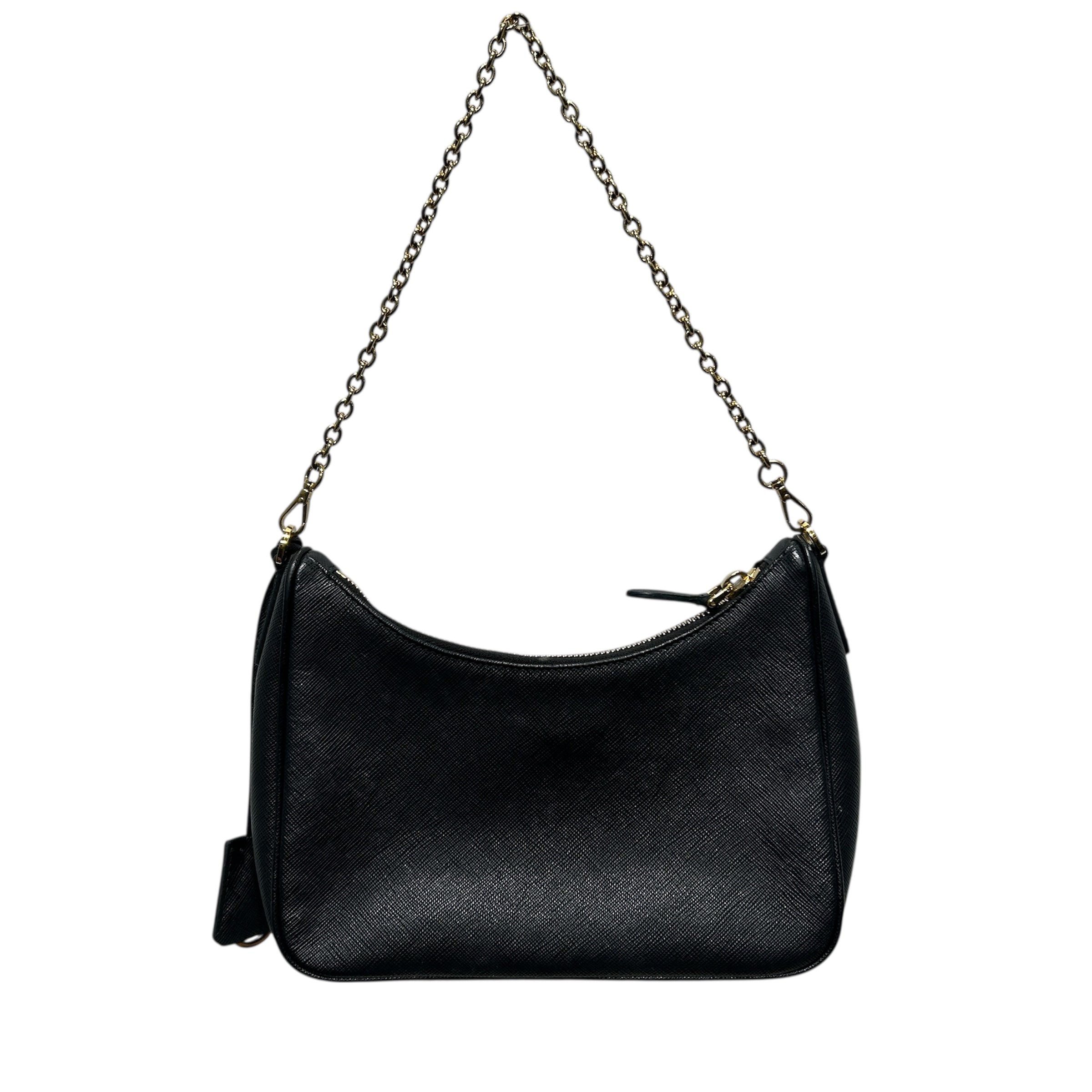 PRADA/Hand Bag/Leather/BLK/RE-EDITION 2005 GOLD CHAIN view 2