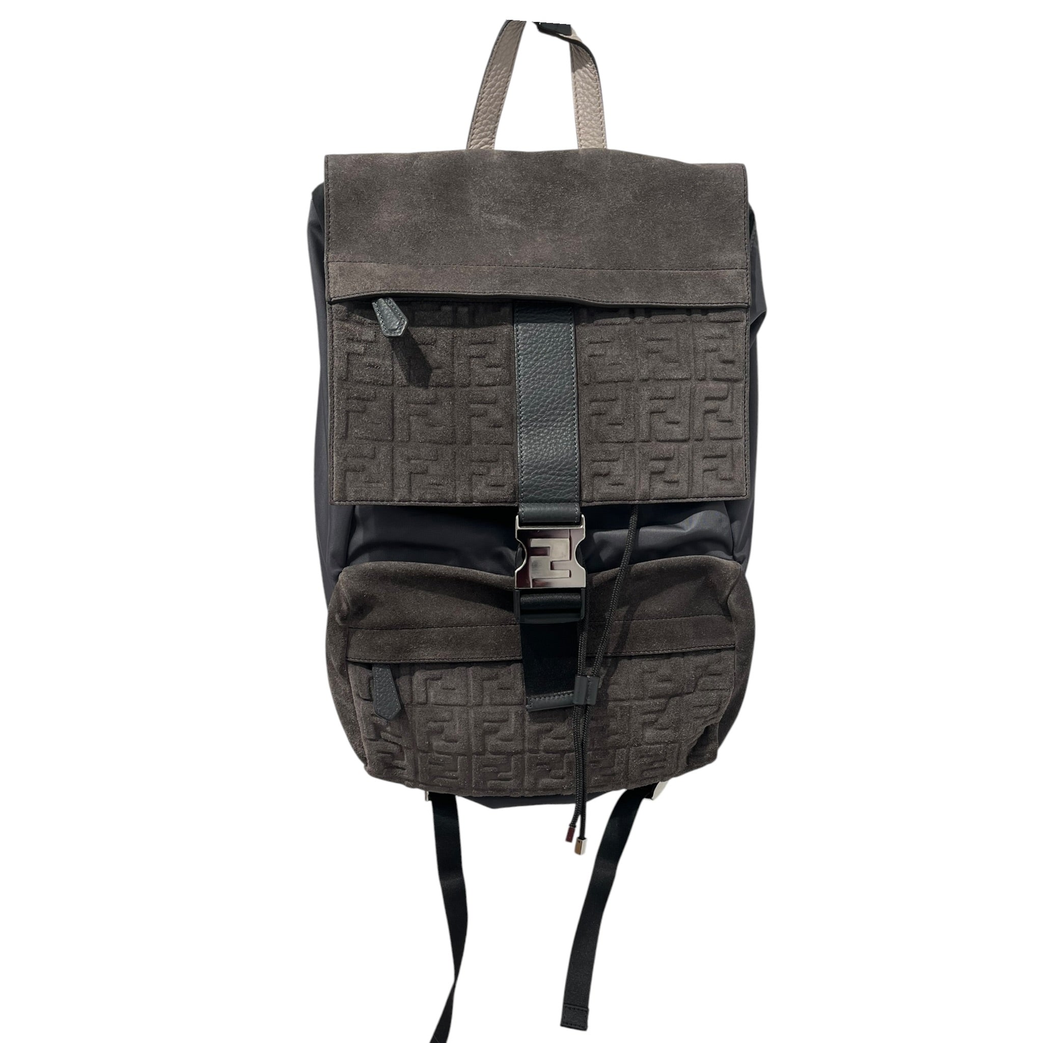 FENDI/Backpack/Monogram/Suede/GRY/NYLON DRAWSTRING BAG view 1