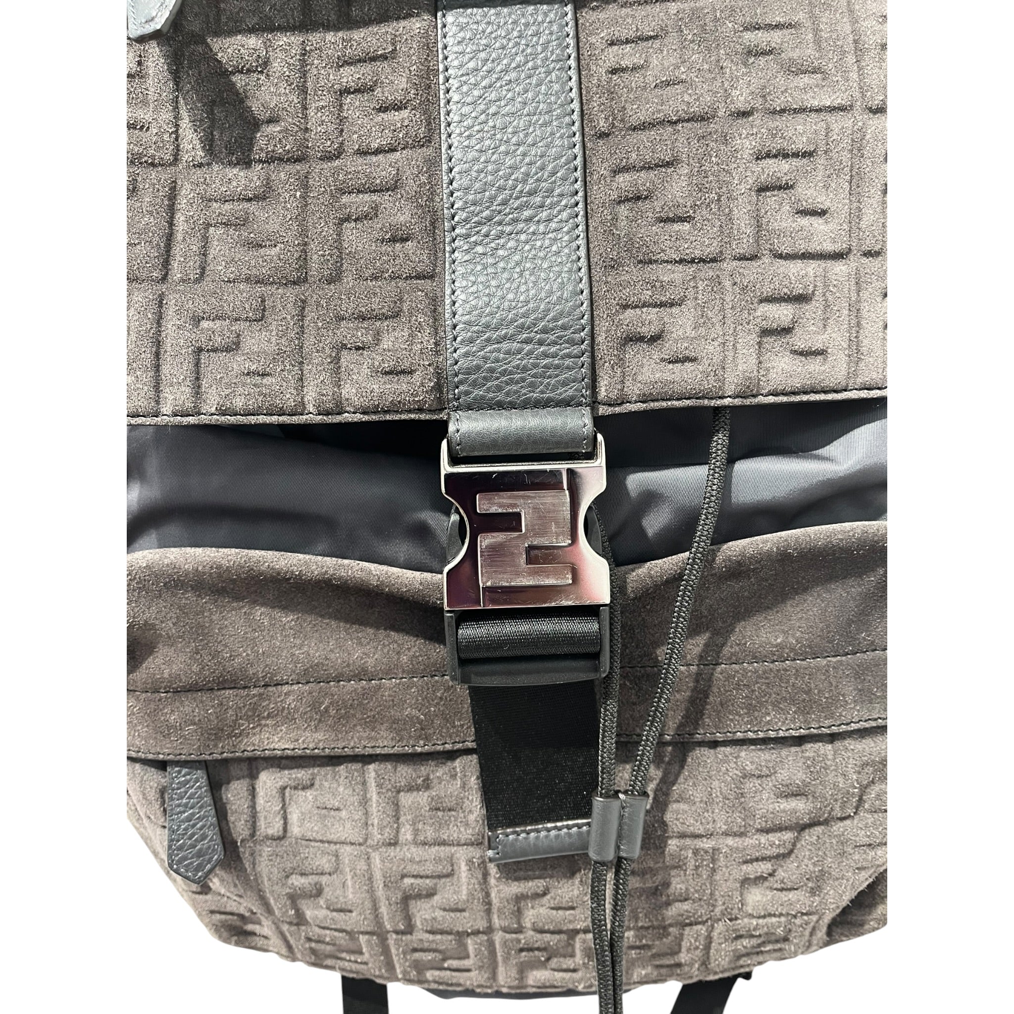 FENDI/Backpack/Monogram/Suede/GRY/NYLON DRAWSTRING BAG view 2