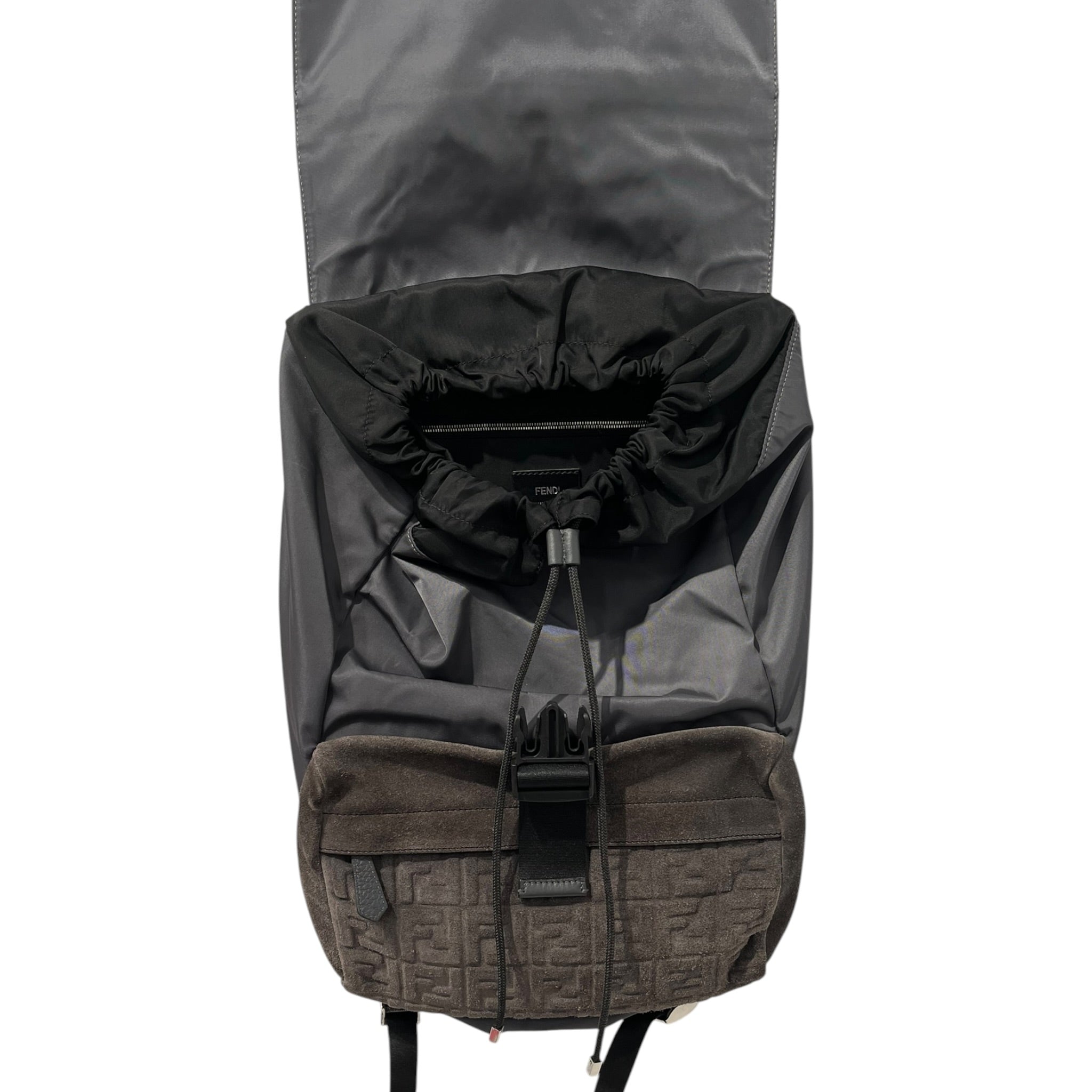 FENDI/Backpack/Monogram/Suede/GRY/NYLON DRAWSTRING BAG view 3