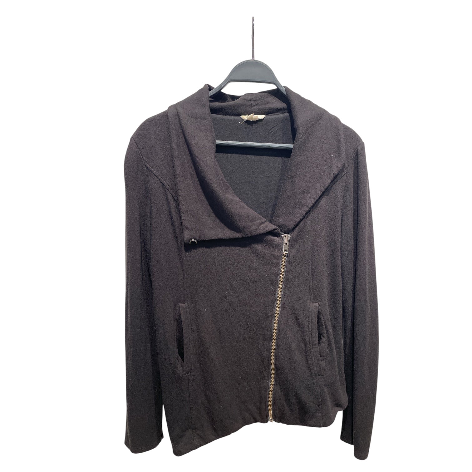 Helmut Lang/Zip Up Hoodie/M/Cotton/BLK/HIGH COLLAR ZIP UP view 1