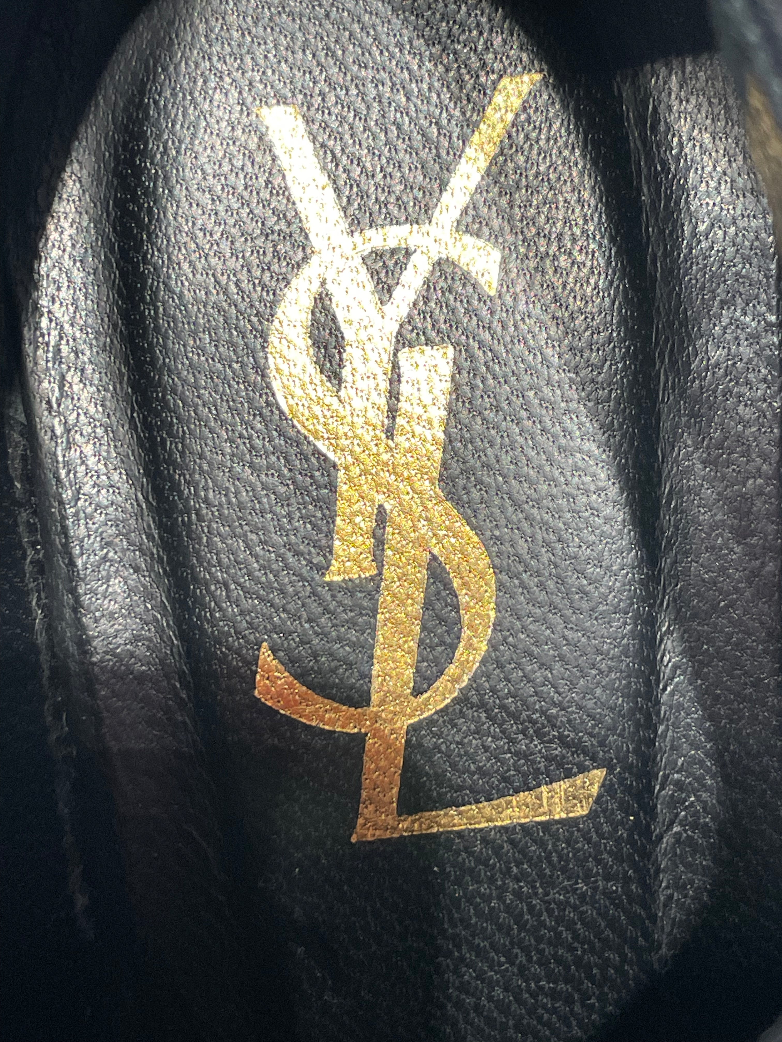 YVES SAINT LAURENT/Heels/EU 38/Suede/BLK/Tribute Ankle view 4