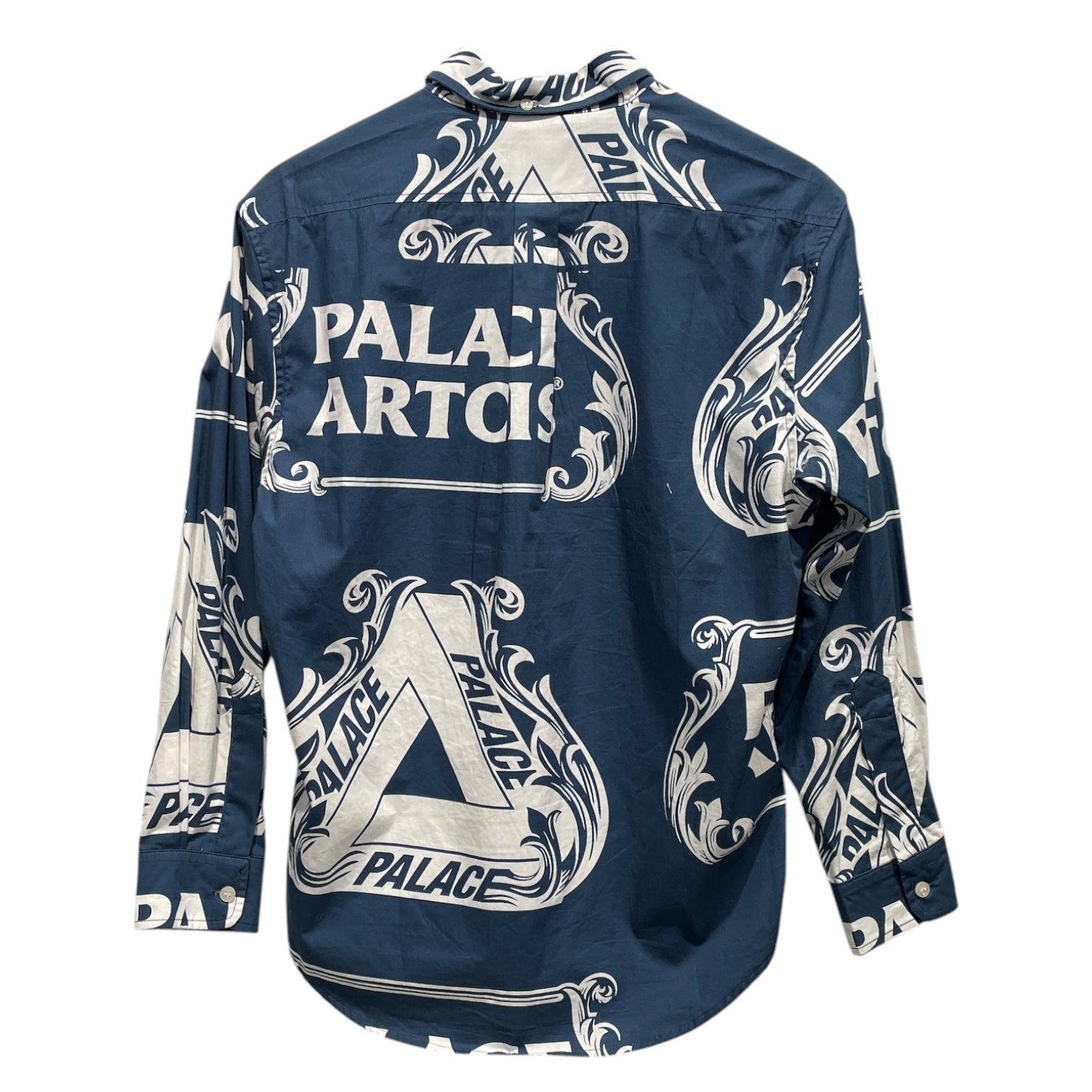 Stella Artois/PALACE/LS Shirt/S/BLU/All Over Print/middle chest logo view 2