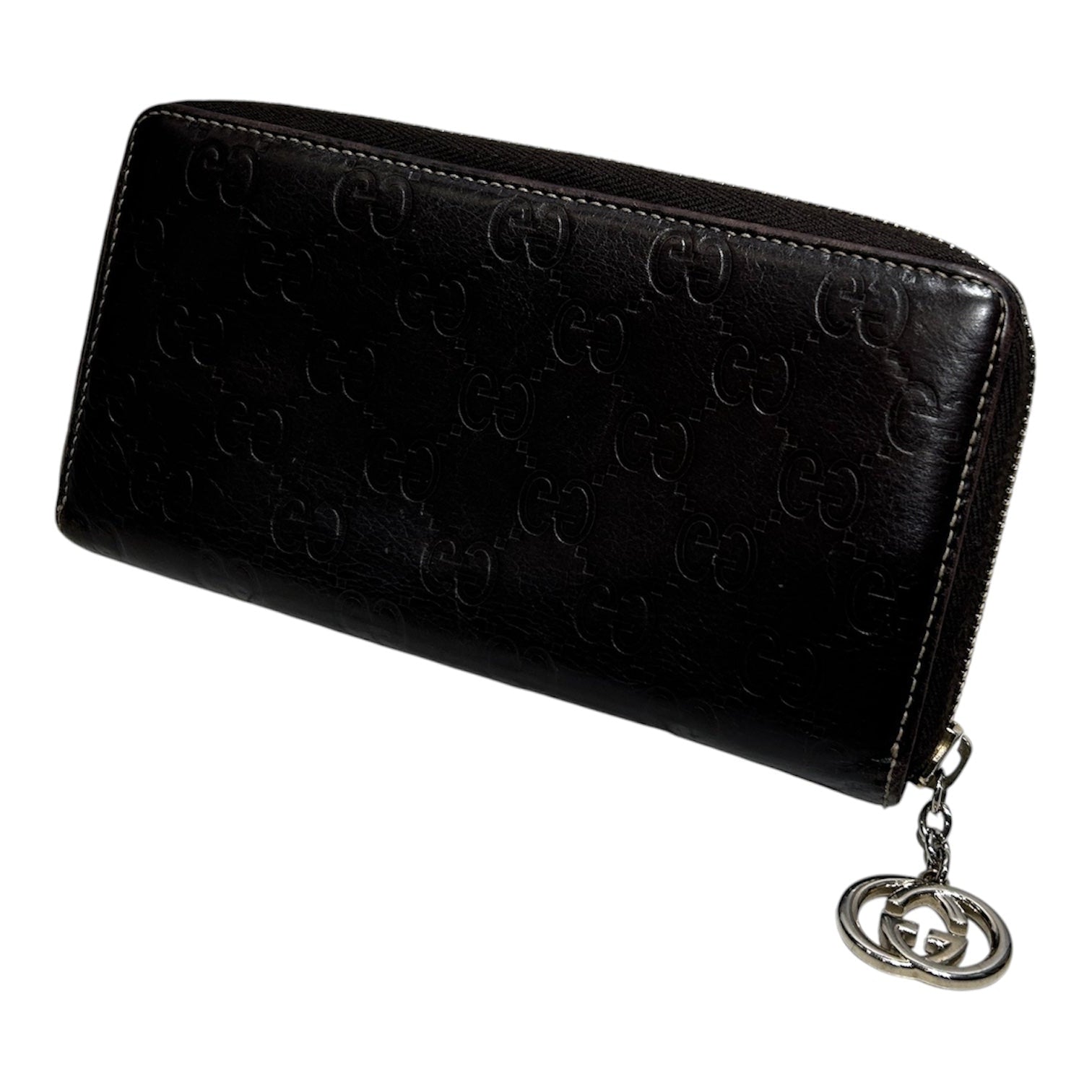 GUCCI/Long Wallet/Leather/BRW/zip around view 2
