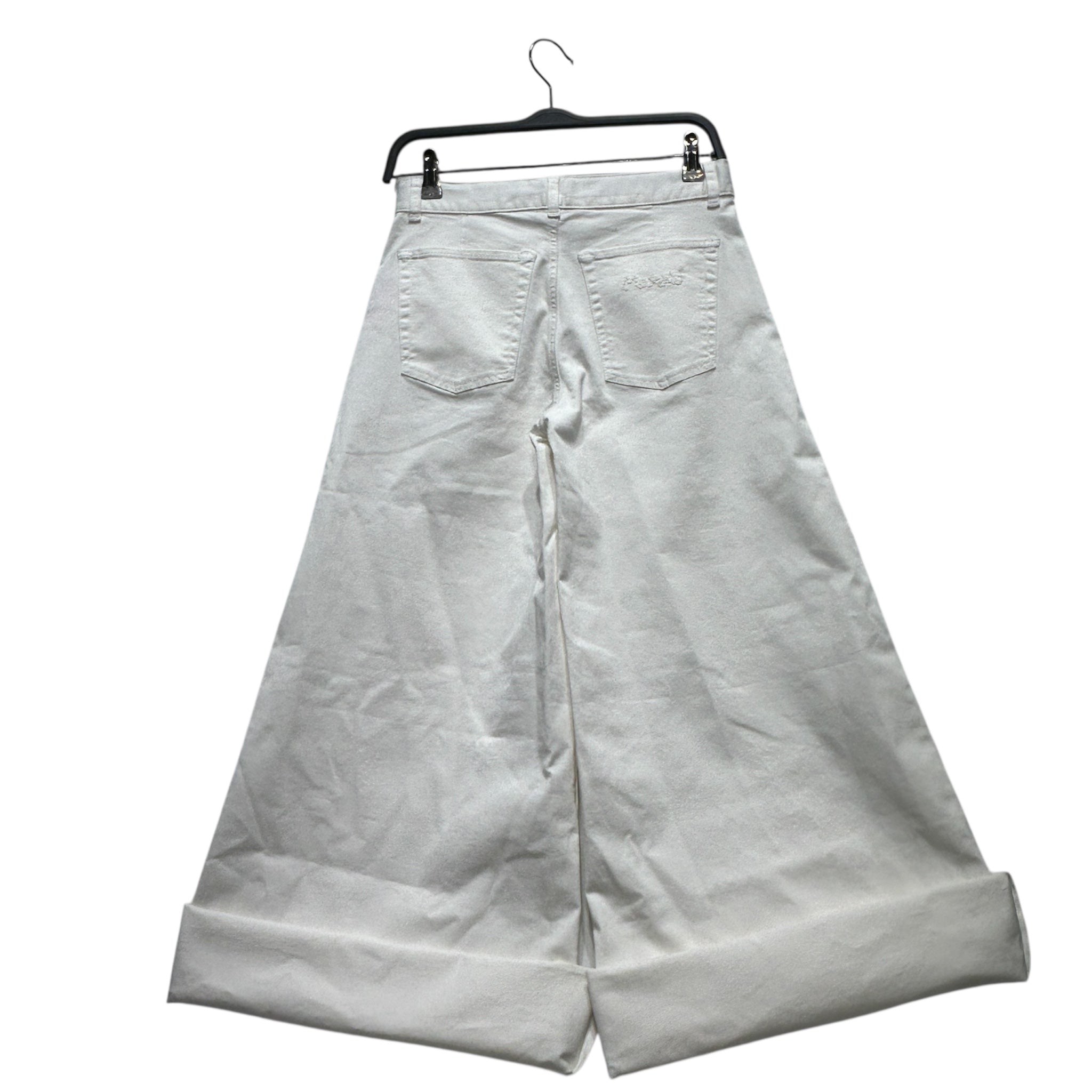 MARNI/Wide Leg Pants/14/Cotton/WHT/CUFFED/ ULTRA-WIDE view 2