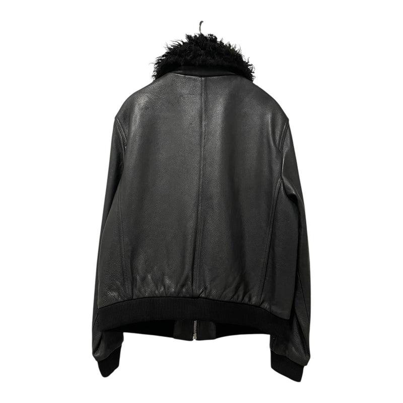 GIAMBATTISTA VALLI/H&M/Jacket/L/Leather/BLK/FAUX COLLAR