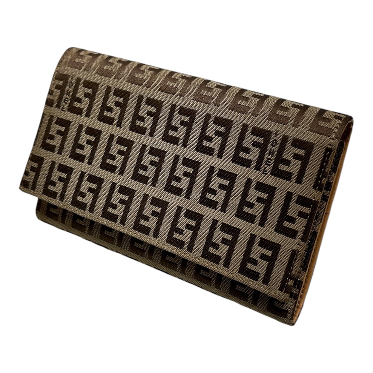 FENDI/Trifold Wallet/All Over Print/CML/peach interior view 1