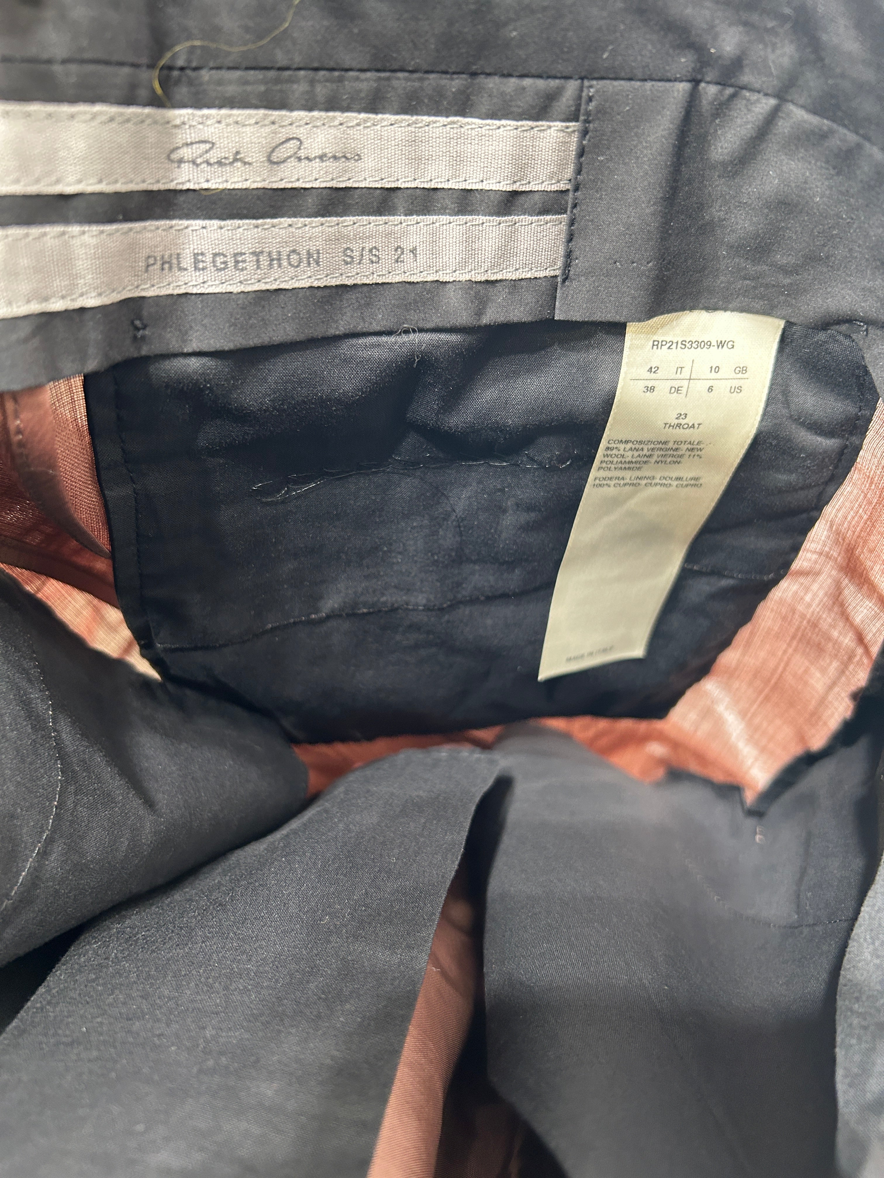 Rick Owens/Slacks/6/Wool/BRW/PHLEGETHON / THROAT view 3