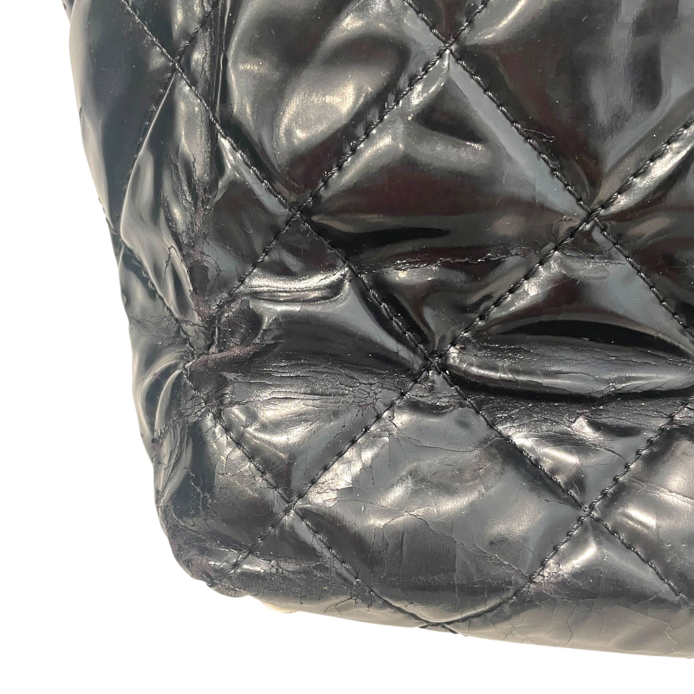 CHANEL/Tote Bag/Leather/BLK/In The Business Quilted Patent view 2