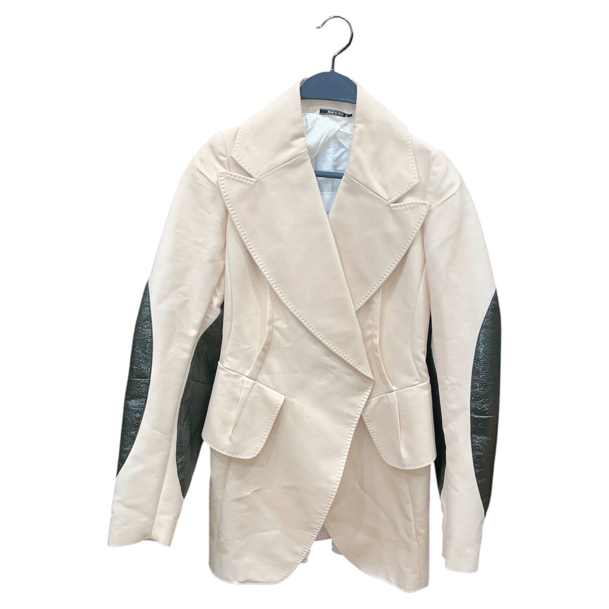 Maison Martin Margiela/Tailored Jkt/Cotton/CRM/Single Breasted/Leather Elbow Patches view 1