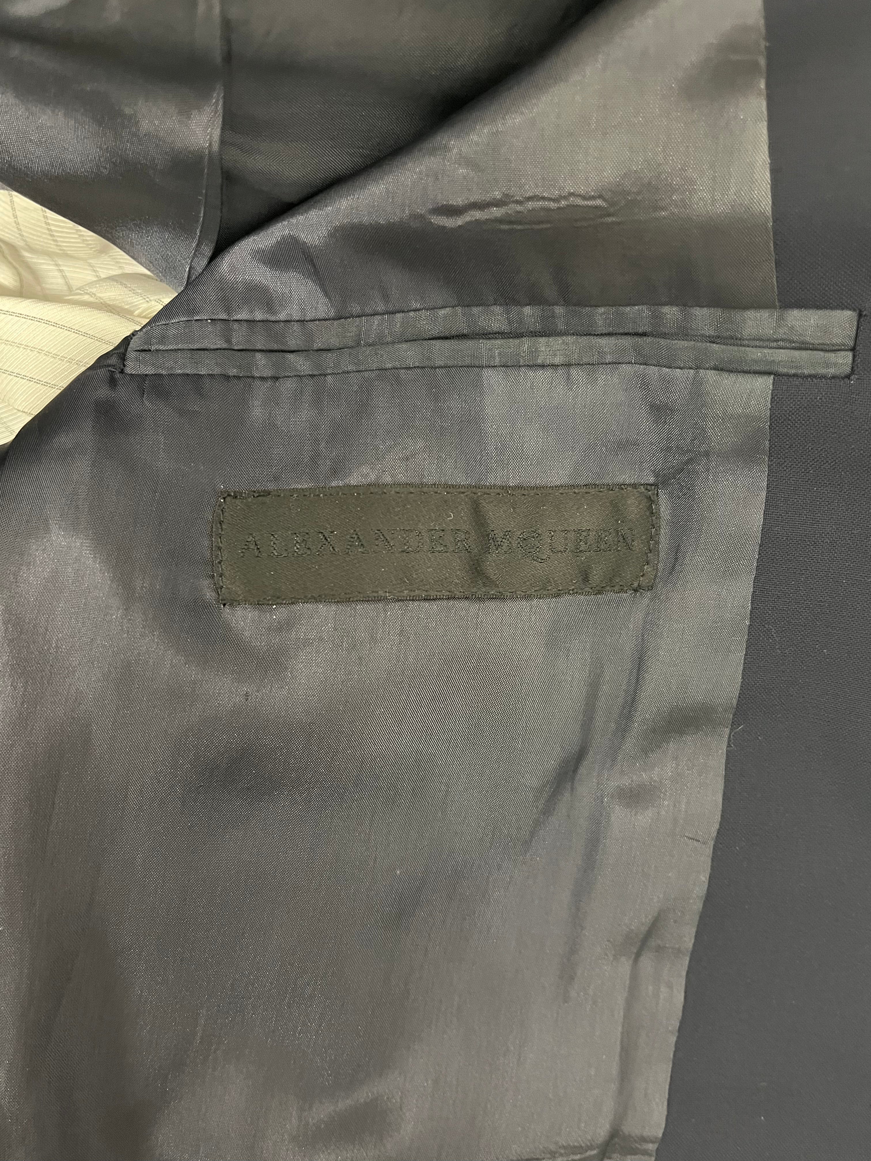 Alexander McQueen/Jacket/52/Wool/NVY/SHOULDER PADS view 3
