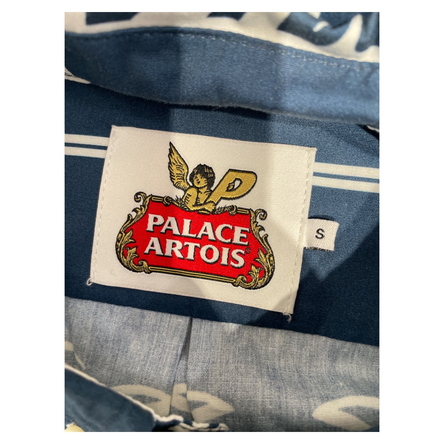 Stella Artois/PALACE/LS Shirt/S/BLU/All Over Print/middle chest logo view 3