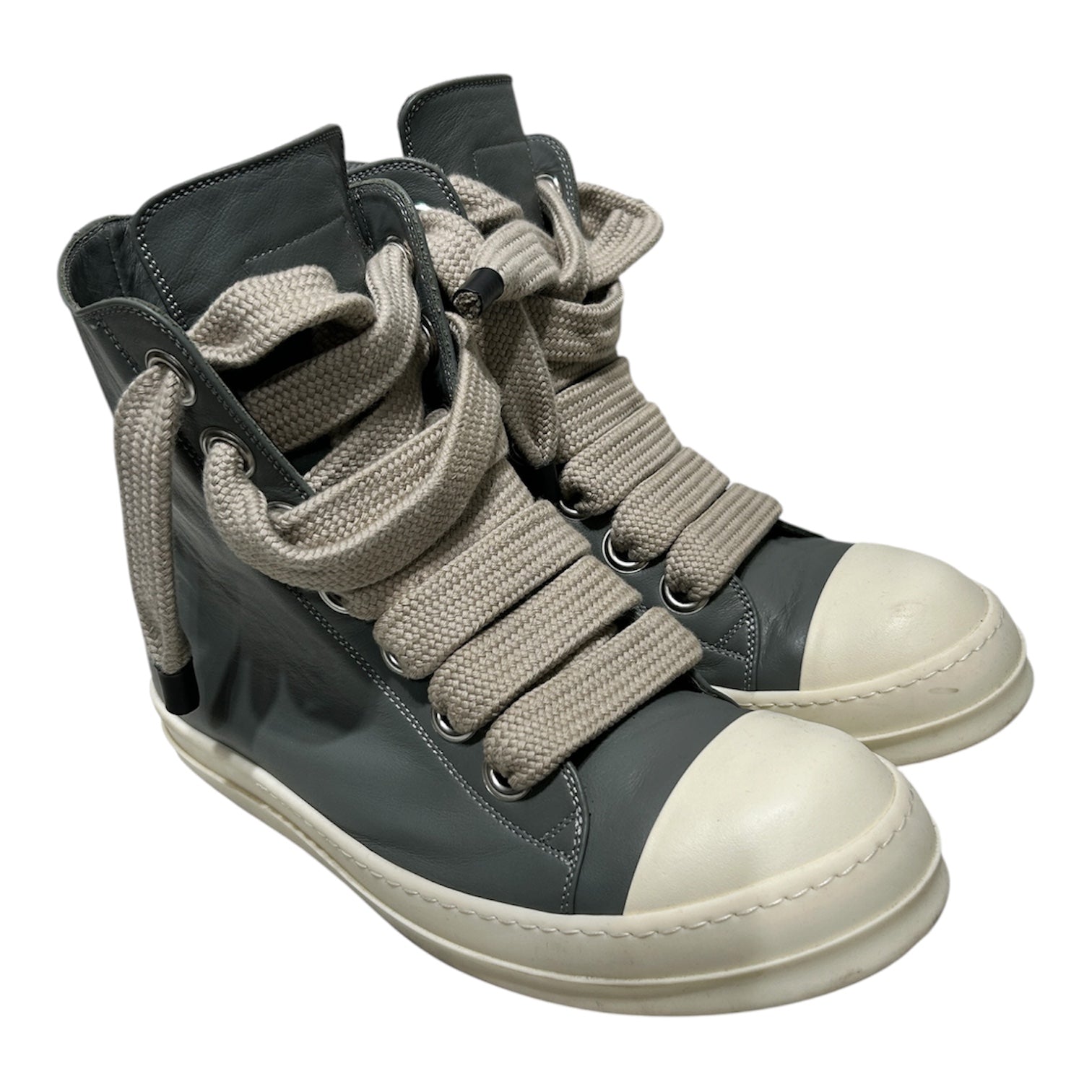 Rick Owens/Hi-Sneakers/US 11/Leather/GRY/porterville jumbo lace sneaker view 1
