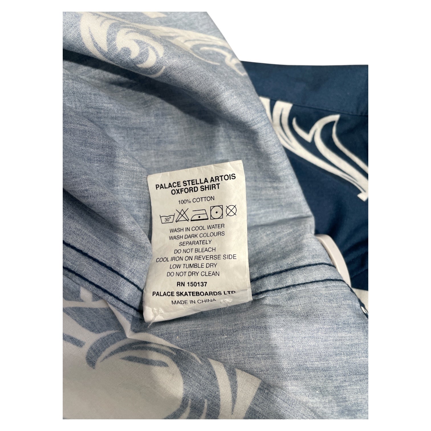 Stella Artois/PALACE/LS Shirt/S/BLU/All Over Print/middle chest logo view 4