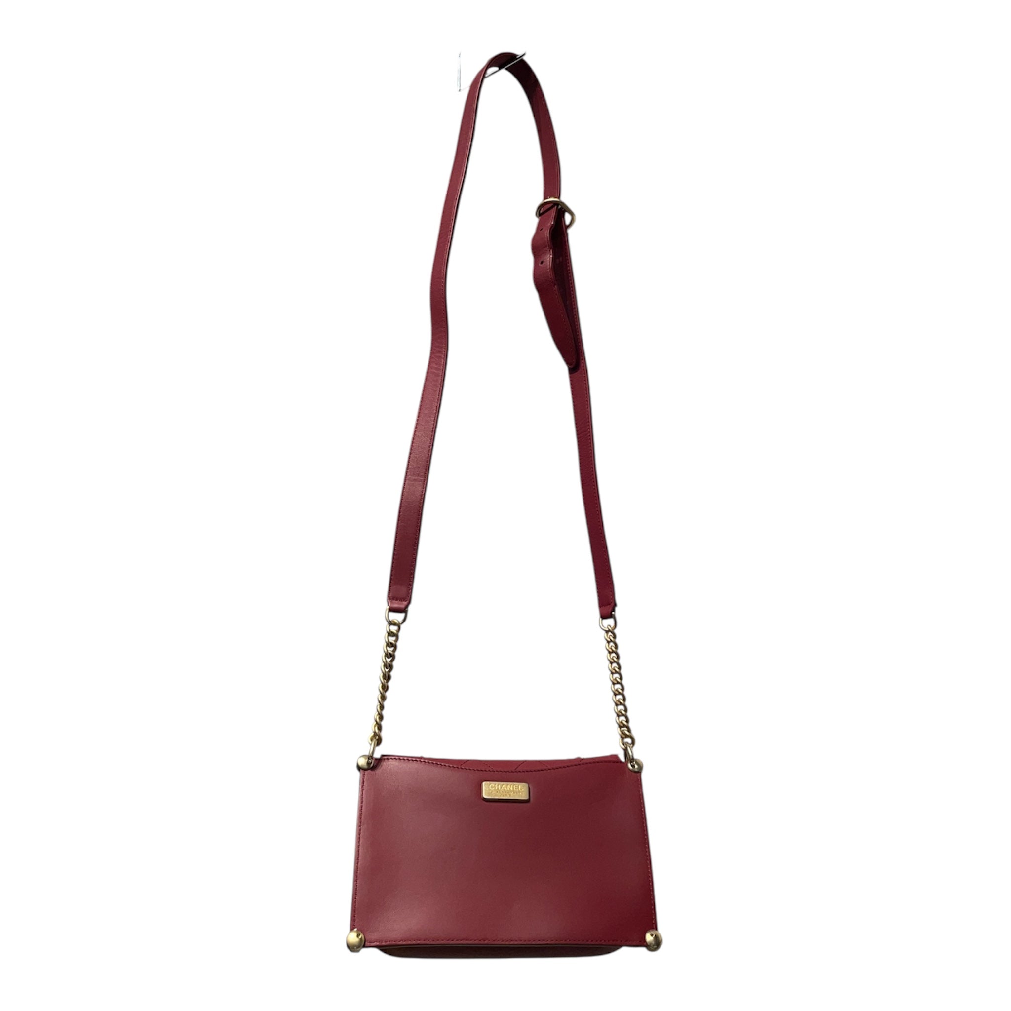 CHANEL/Cross Body Bag/Leather/RED/Small 19 Flap Gold Chain view 2