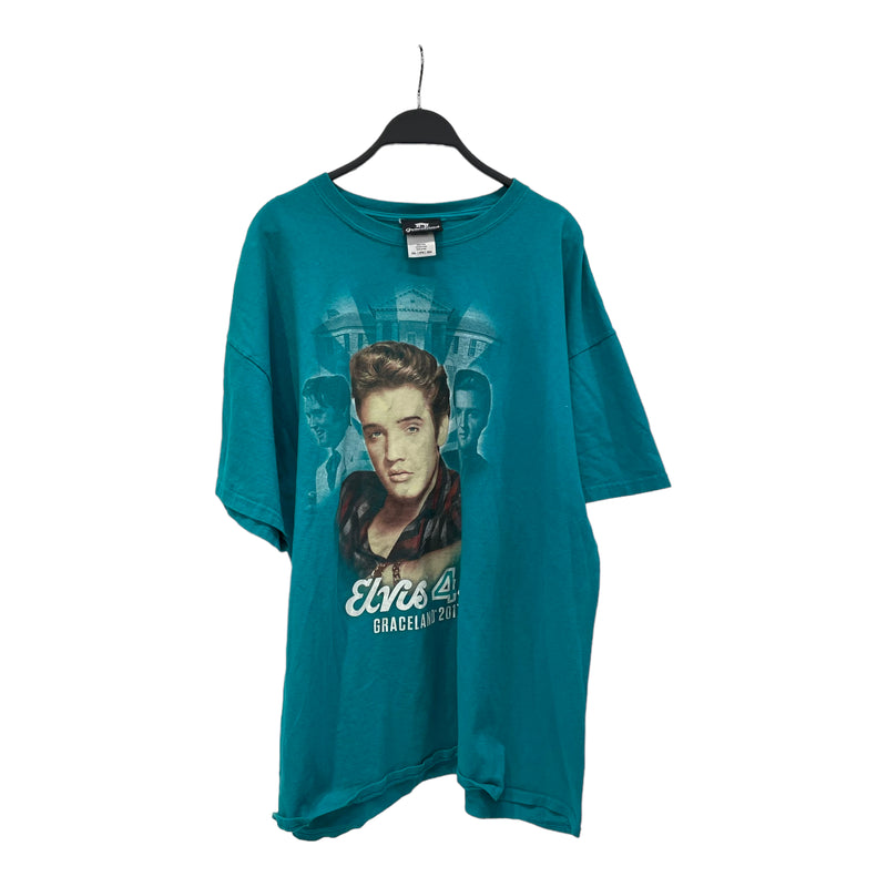Elvis 40th/T-Shirt/XXL/Cotton/BLU/Graphic/