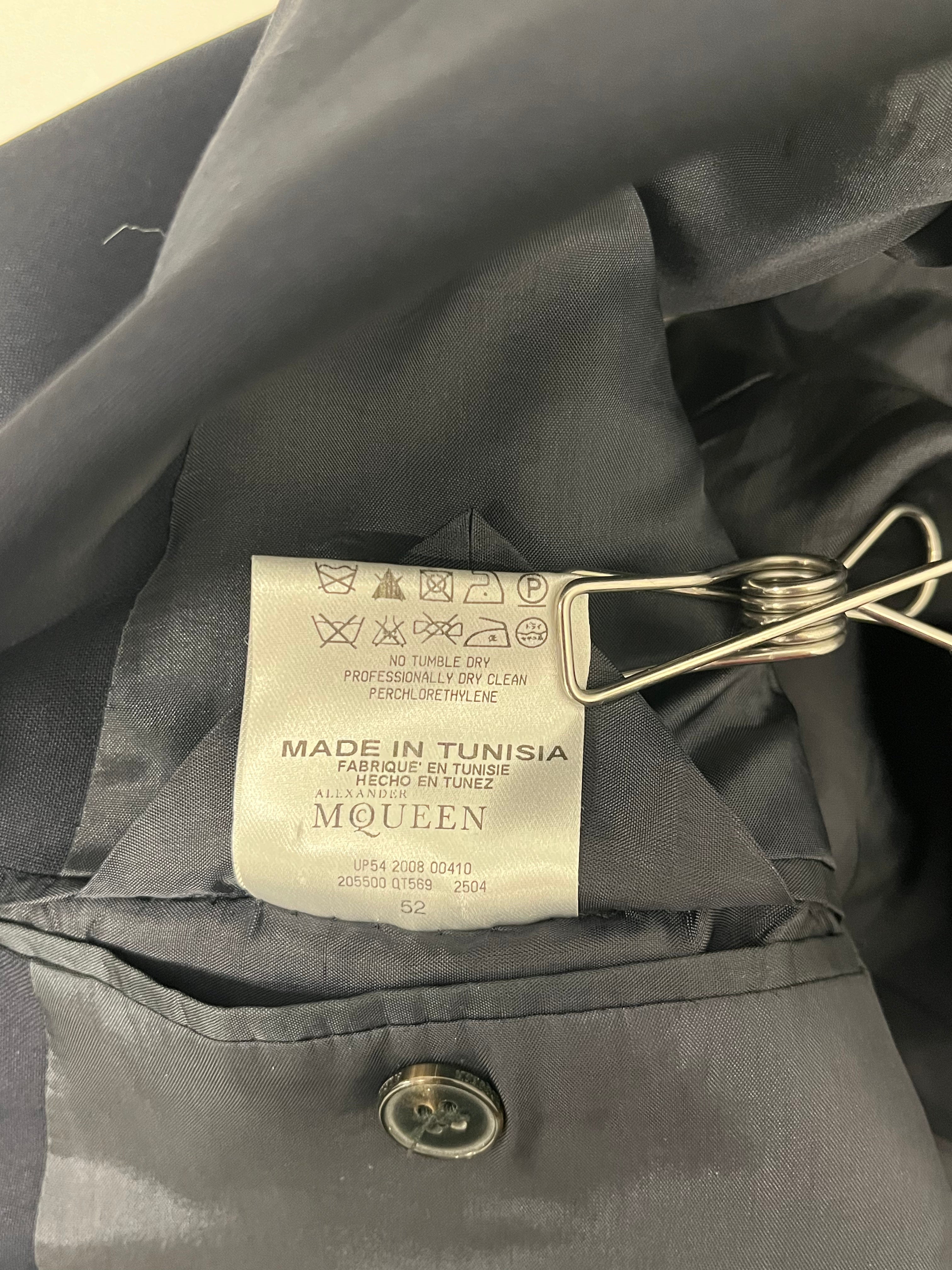 Alexander McQueen/Jacket/52/Wool/NVY/SHOULDER PADS view 4