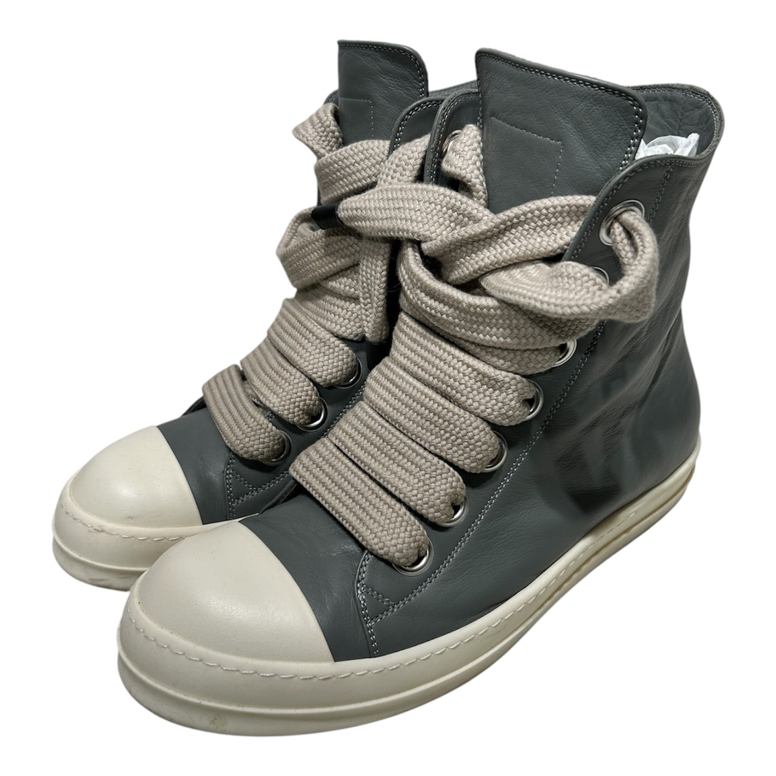 Rick Owens/Hi-Sneakers/US 11/Leather/GRY/porterville jumbo lace sneaker view 2