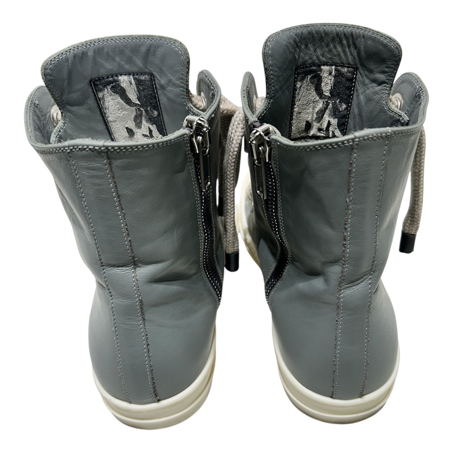 Rick Owens/Hi-Sneakers/US 11/Leather/GRY/porterville jumbo lace sneaker view 3