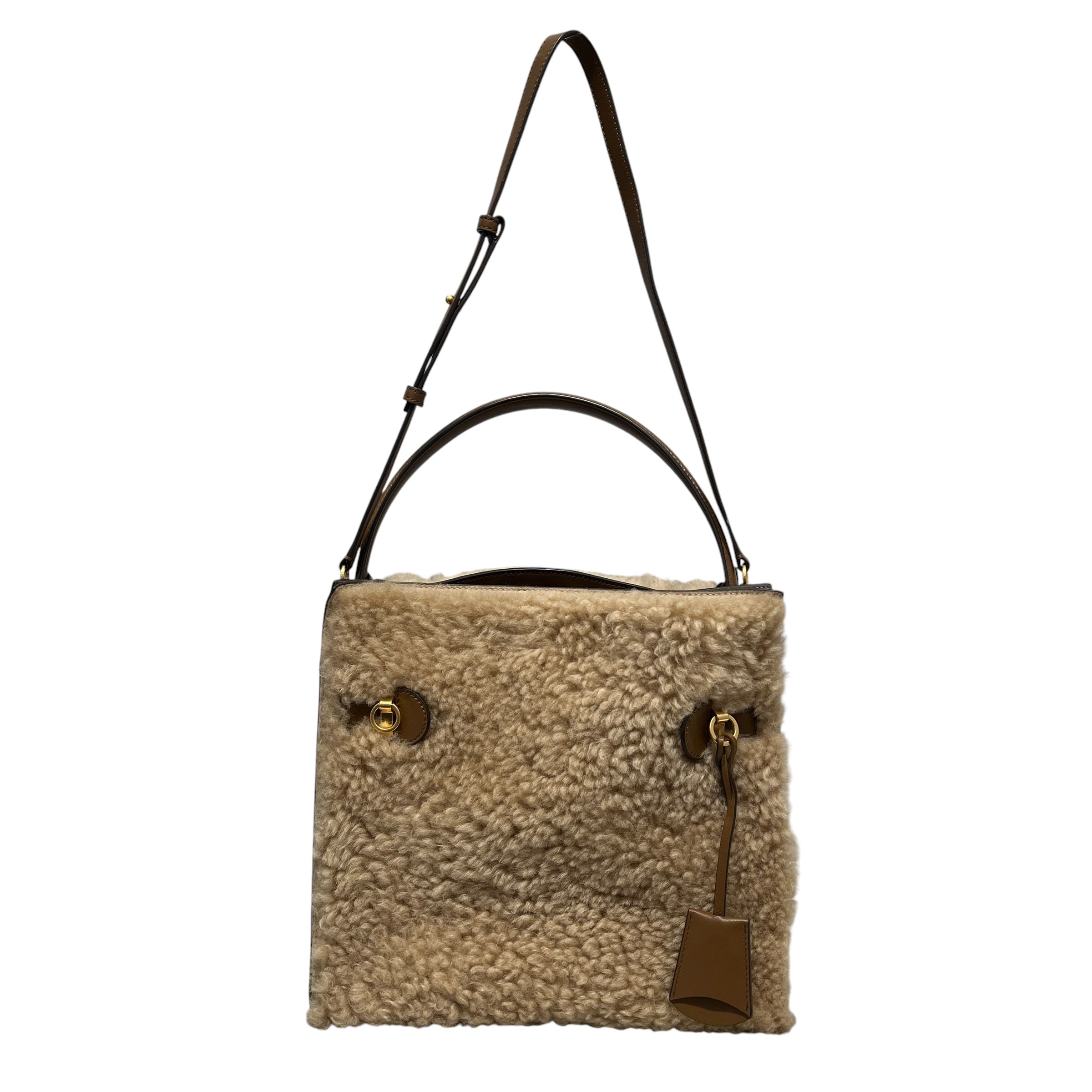 TORY BURCH/Tote Bag/Fur/BRW/Lee Radziwill Shearling Double view 2