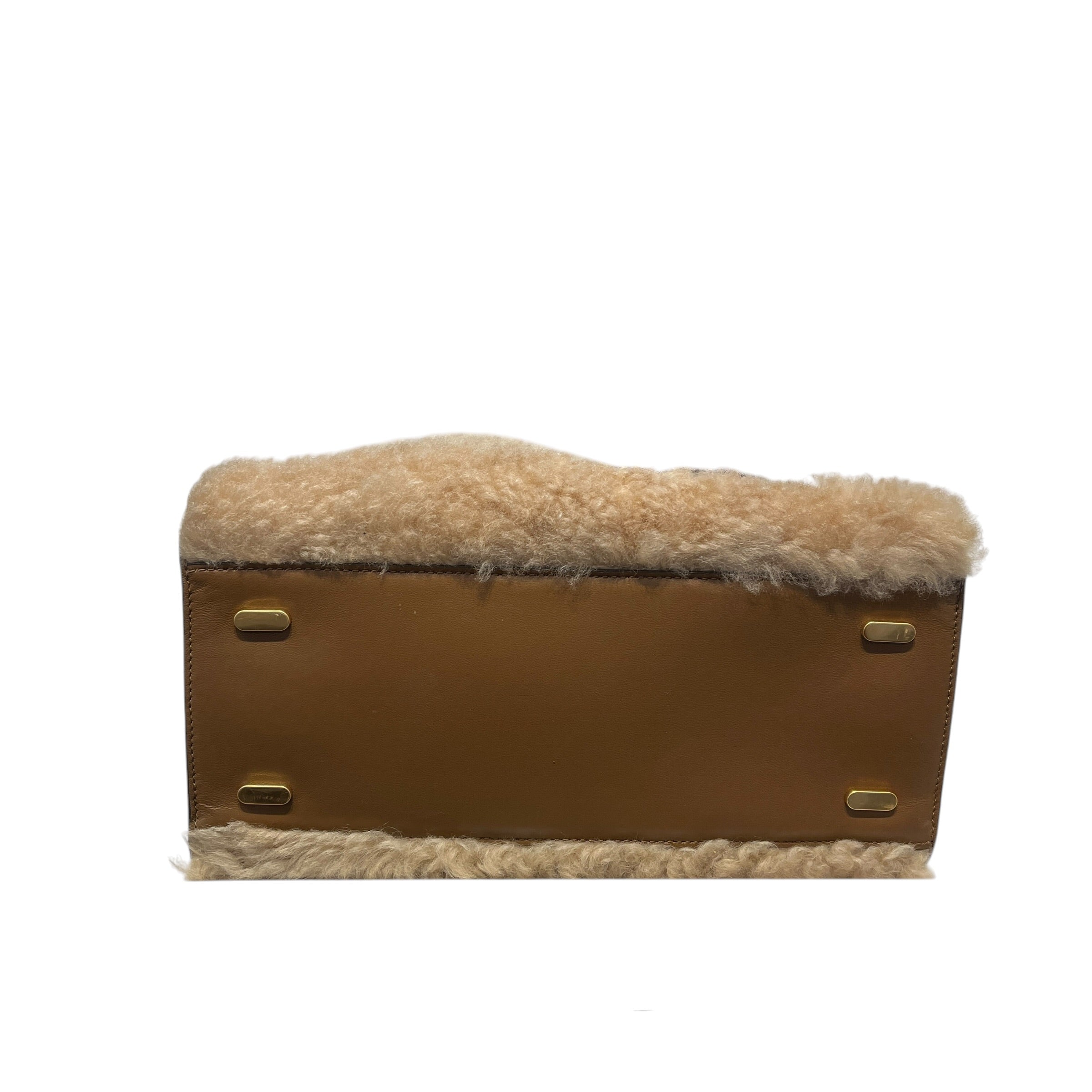 TORY BURCH/Tote Bag/Fur/BRW/Lee Radziwill Shearling Double view 3